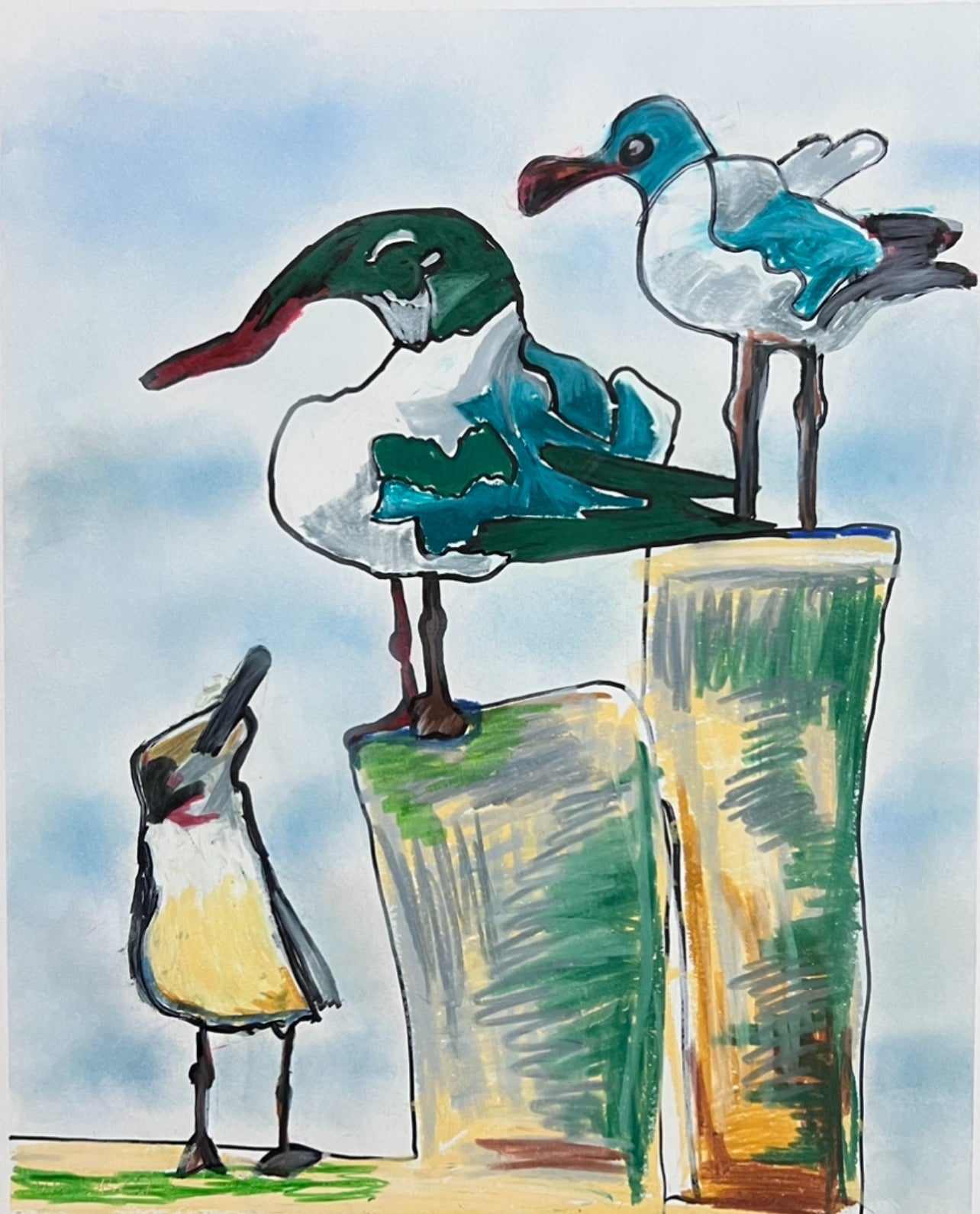 The Seagulls - Art Prints by Vichy's Art - Resin Society
