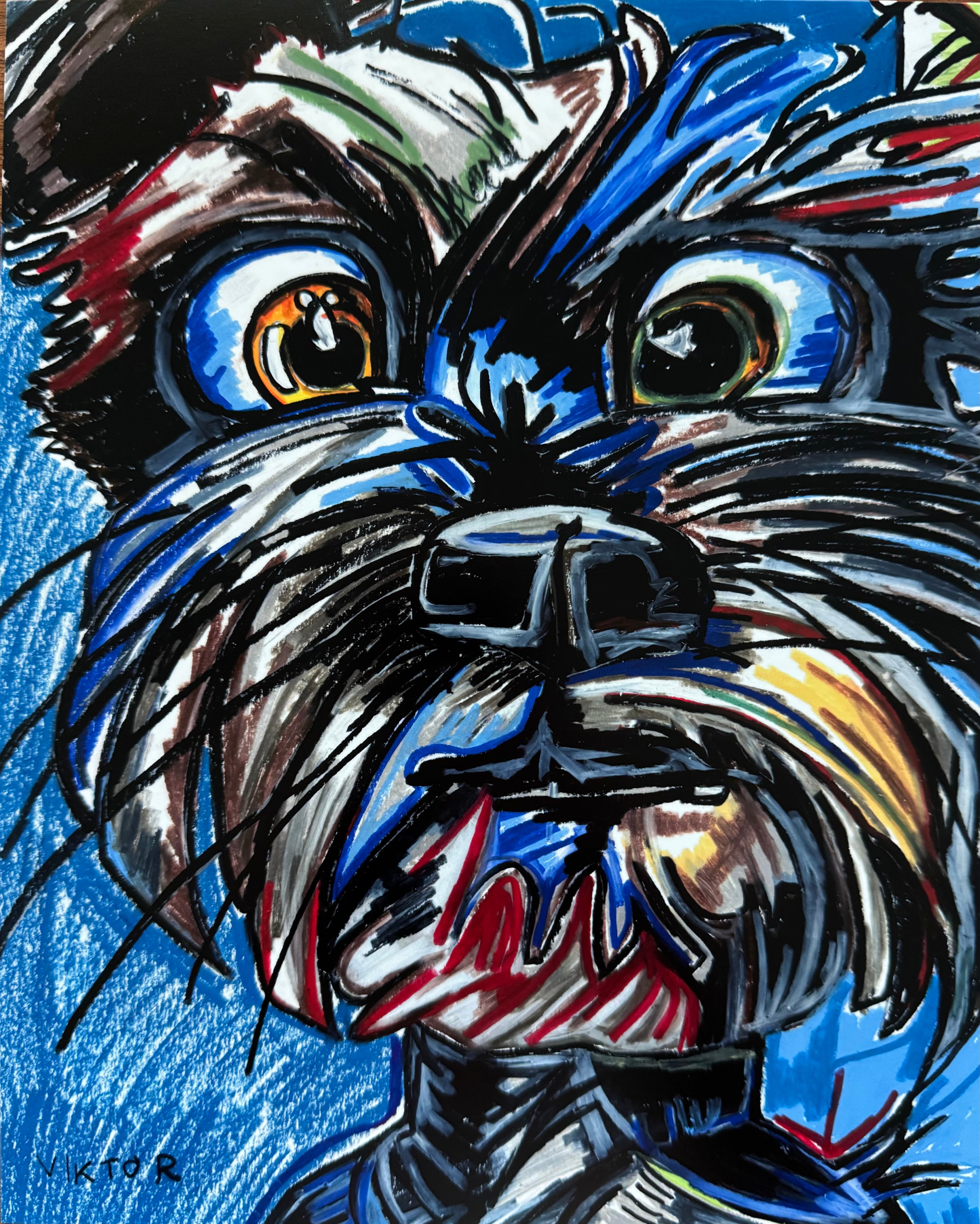 The Blue Schnauzer - Art Prints by Vichy's Art - Resin Society