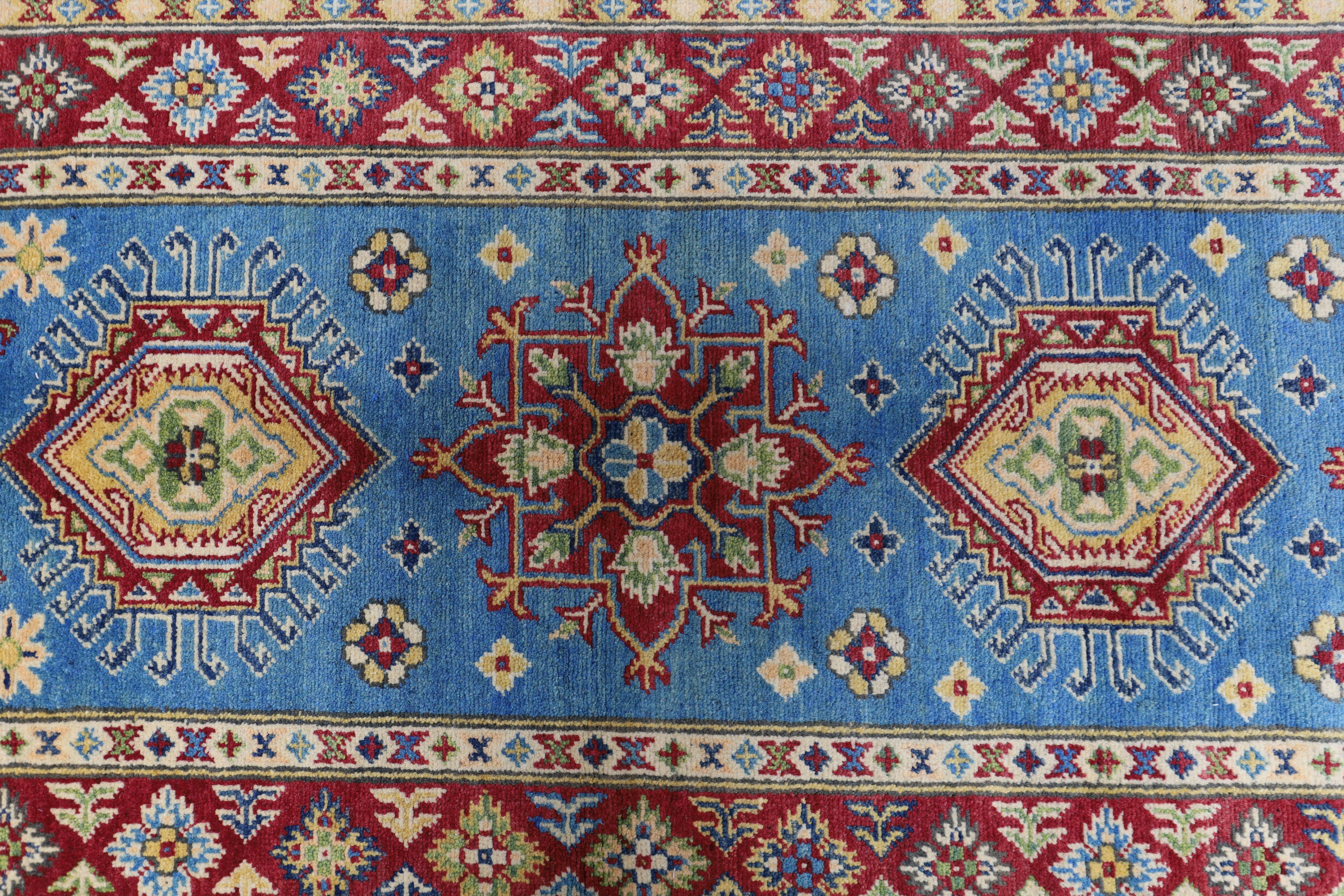 Hand-Knotted Afghani Kazak Wool Rug – 2’9″ x 9’9″