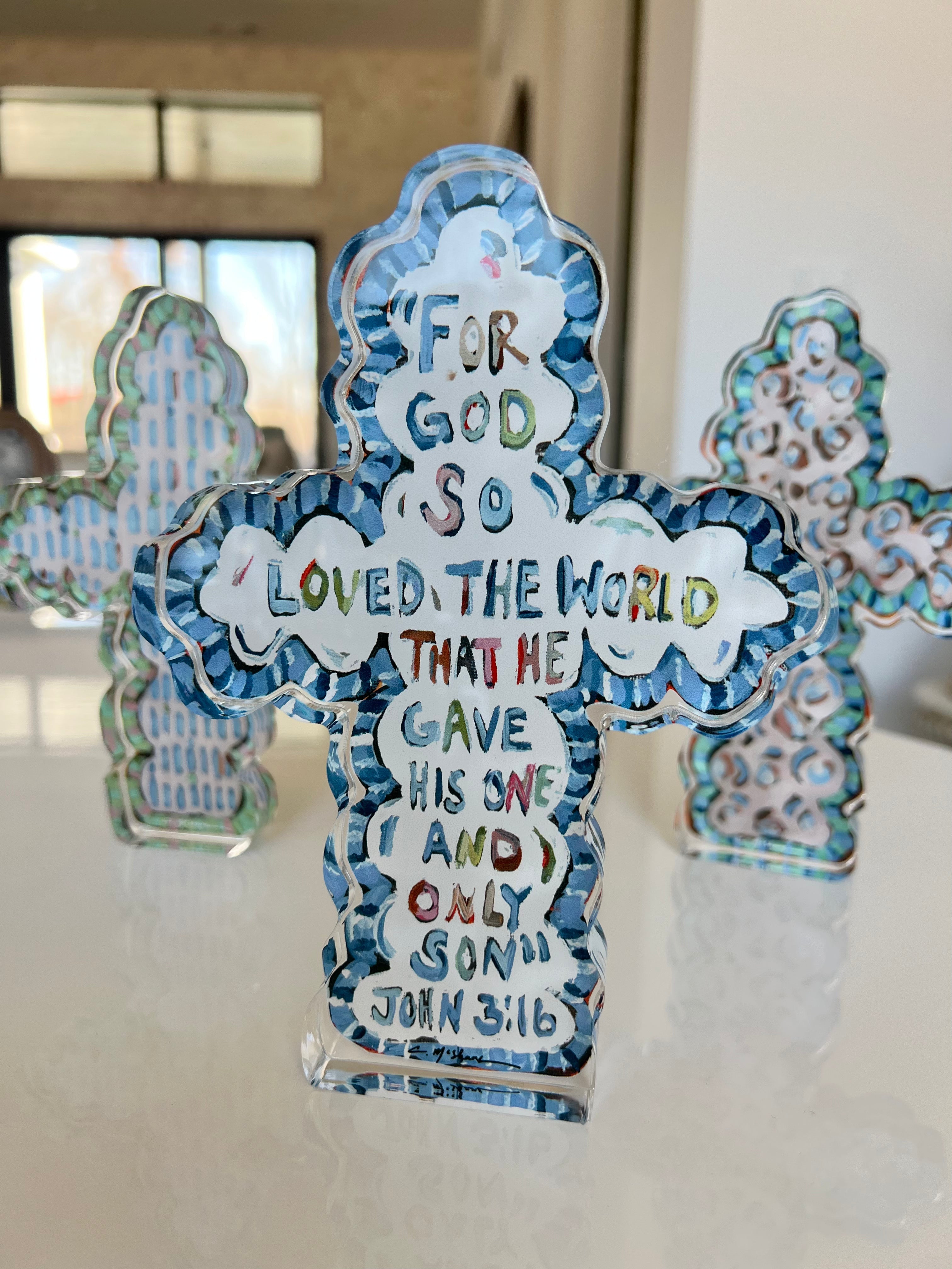 Faithful Cross I Acrylic Tabletop Art