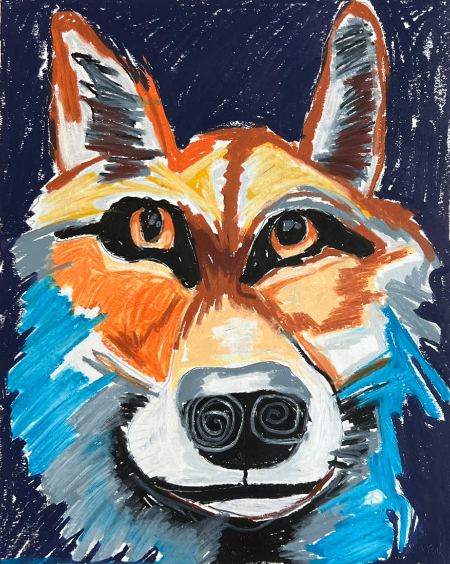 Reynard, The Colorful Fox - Art Prints by Vichy's Art - Resin Society