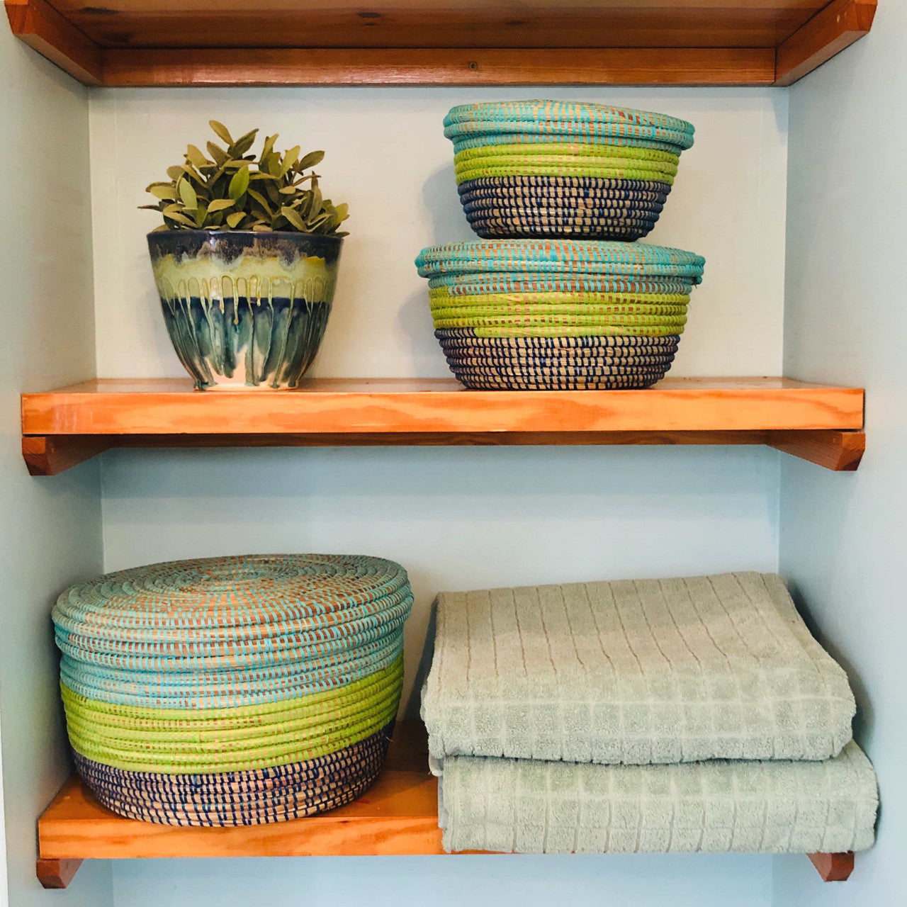 Modern Storage Basket Set - Coastal Blues by Mbare Ltd - product image 2 for Resin Society