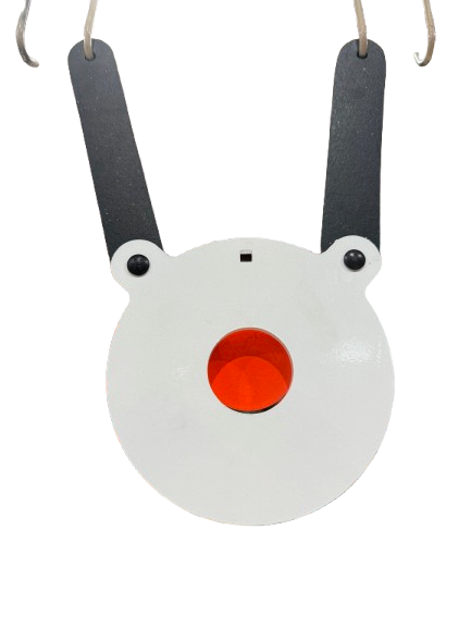 10-inch SR500 Bullseye Gong 3/8" shooting target with mounting holes and bullseye center