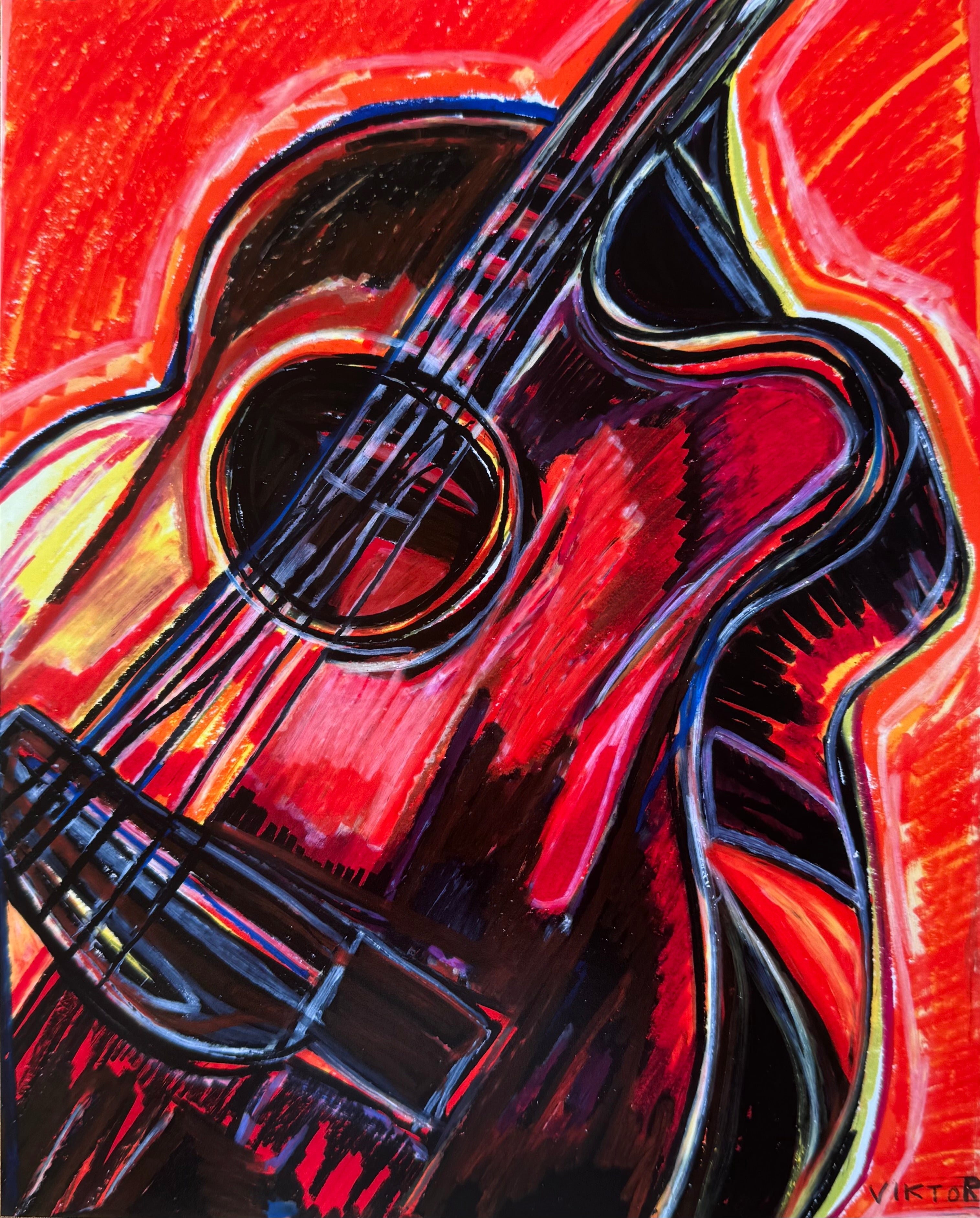 Guitar - Art Prints by Vichy's Art - Resin Society