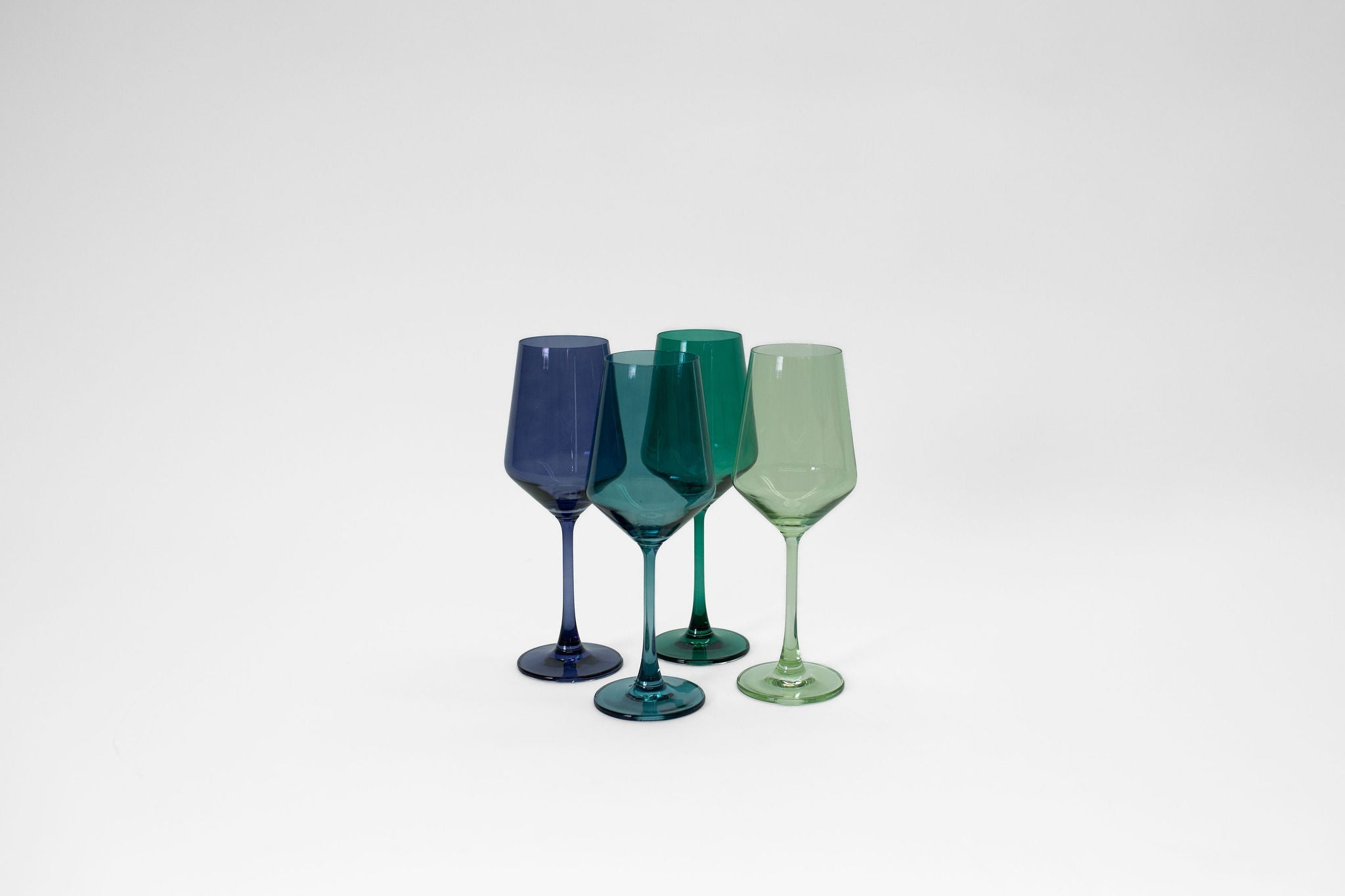 Northern Lights Collection - Stemless Set of 4 Colored Wine Glasses