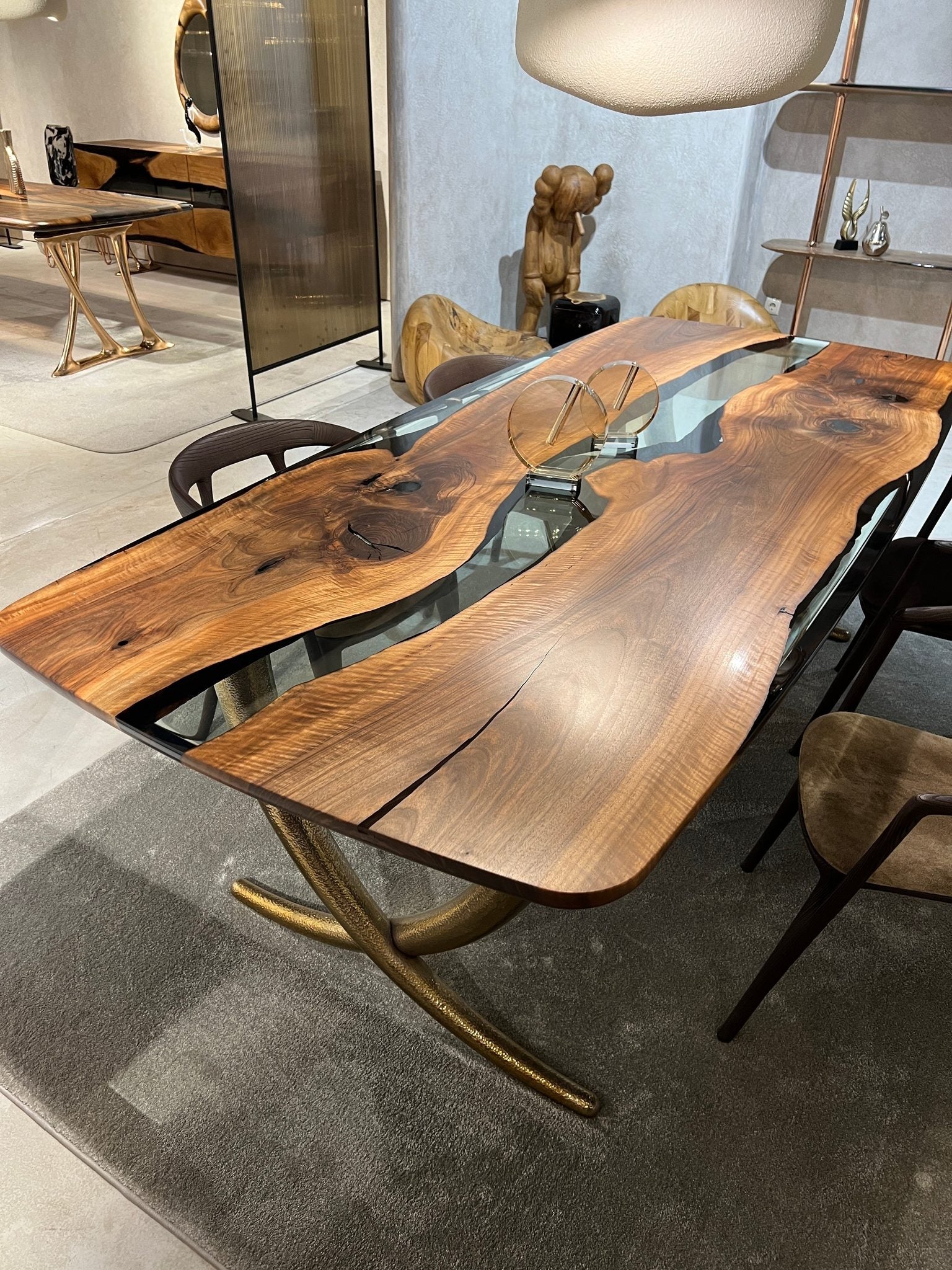 Luxurious Ivory Shaped Legs Epoxy Resin Dining Room Table by Gizz - product image 3 for Resin Society