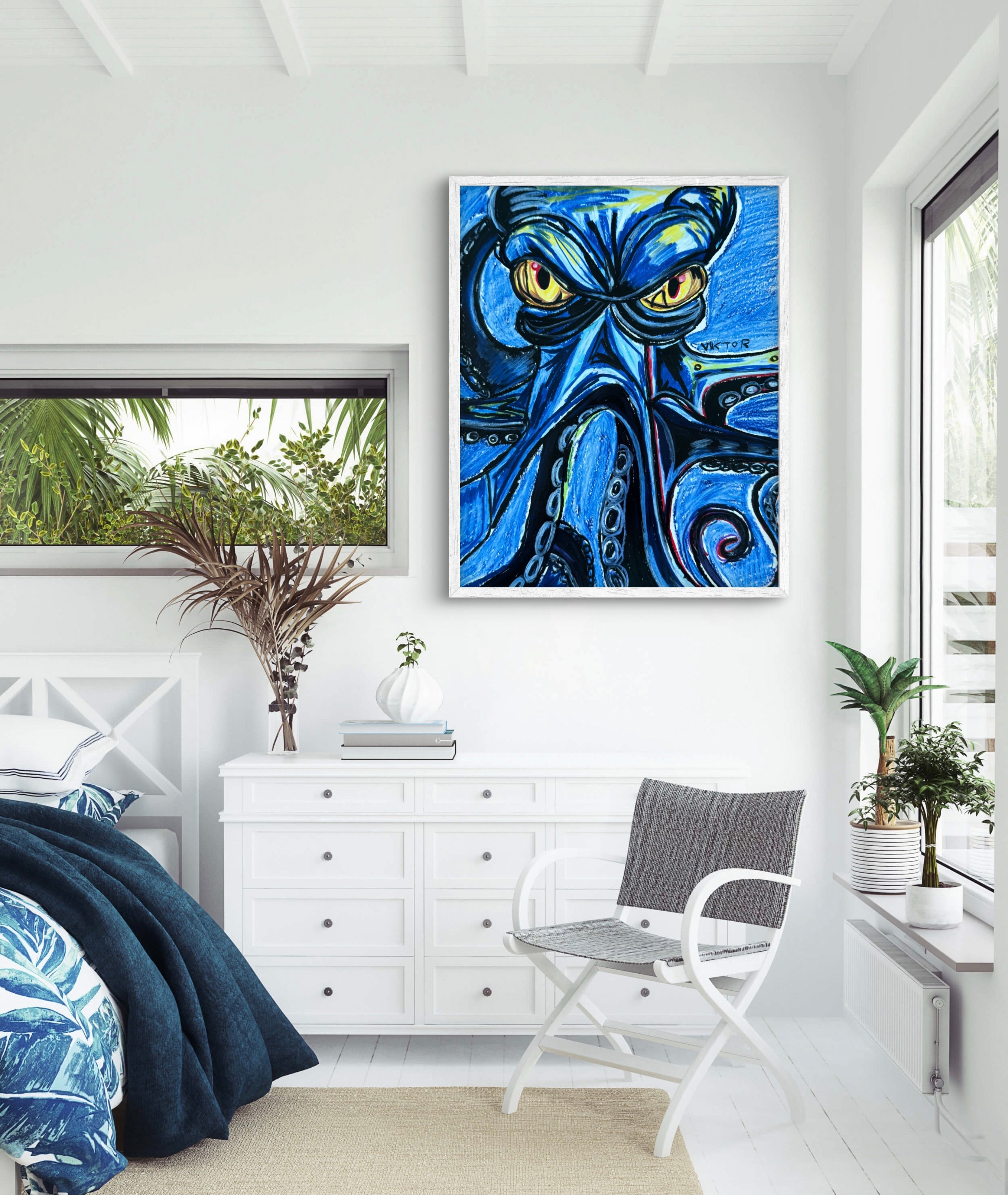 Blue Octopus - Art Prints detail image - Resin Society