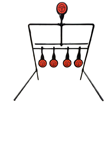Centerfire Reset Target showing steel frame and multiple flipping target discs