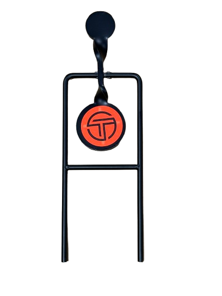 Centerfire Single target system with dual spinning metal discs on steel frame