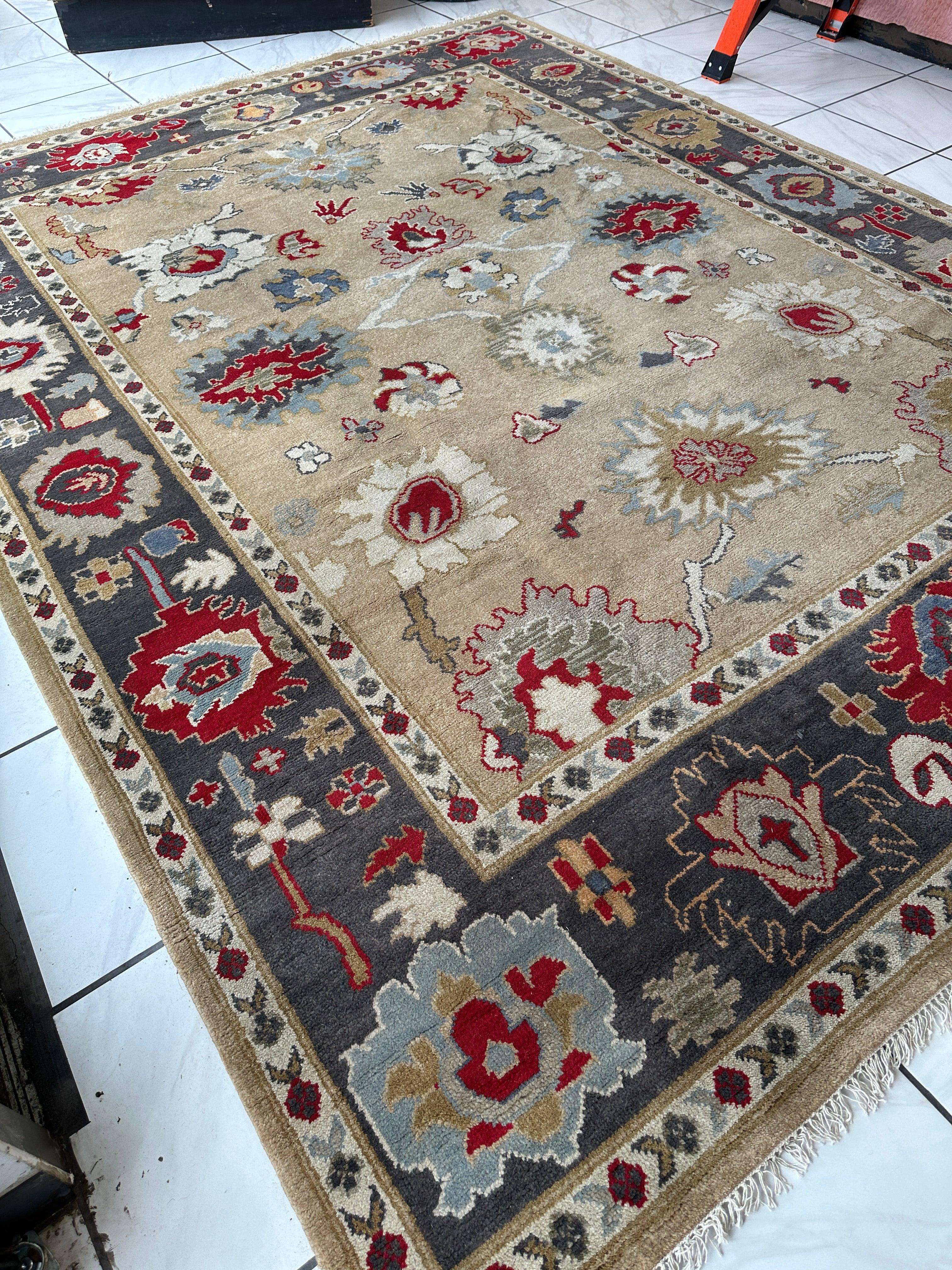 Hand Knotted Oushak Traditional Wool Rug, Living Room 9 x 12 Rug by Rugistan - product image 5 for Resin Society