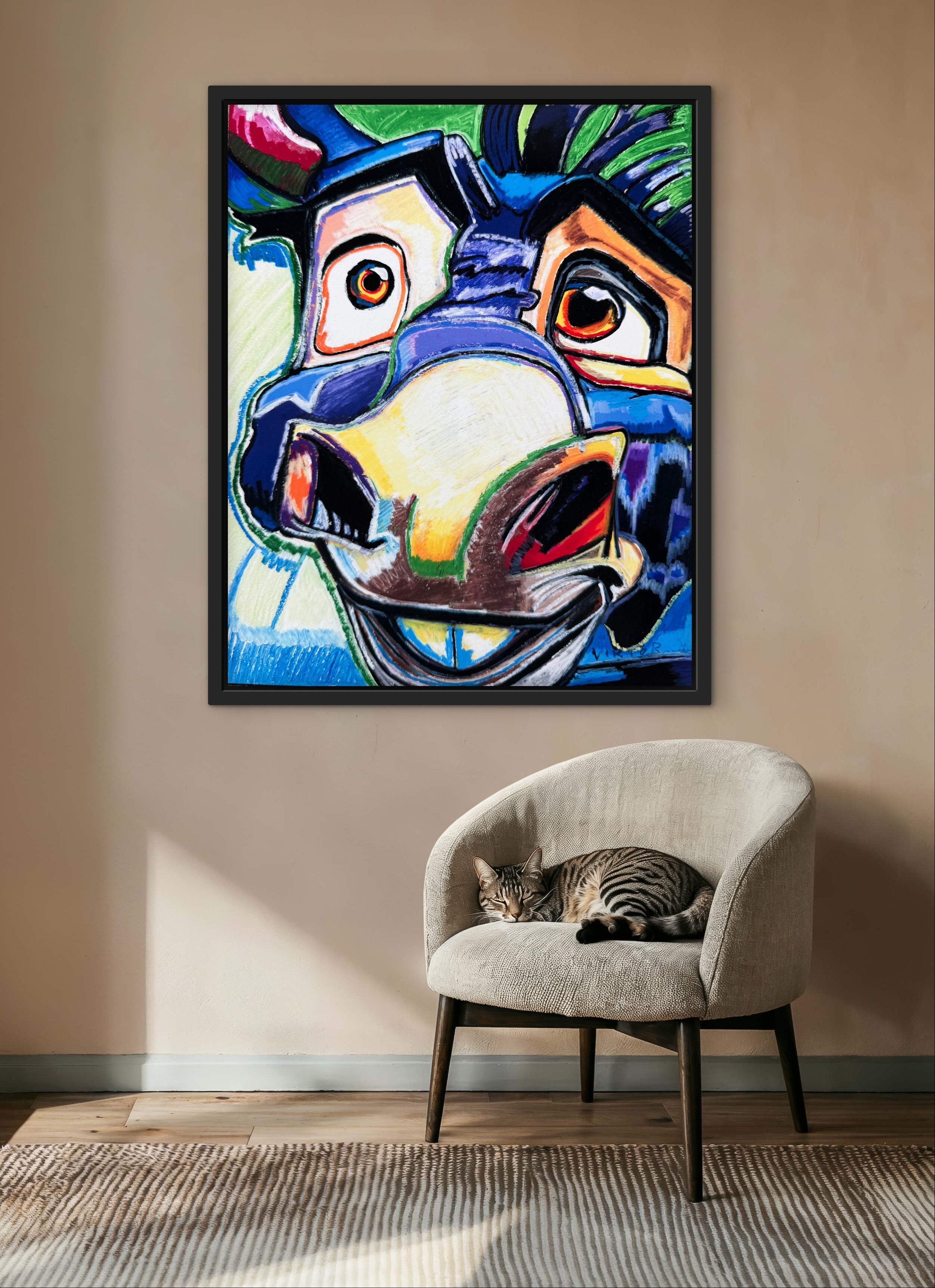The Blue Donkey - Art Prints detail image - Resin Society