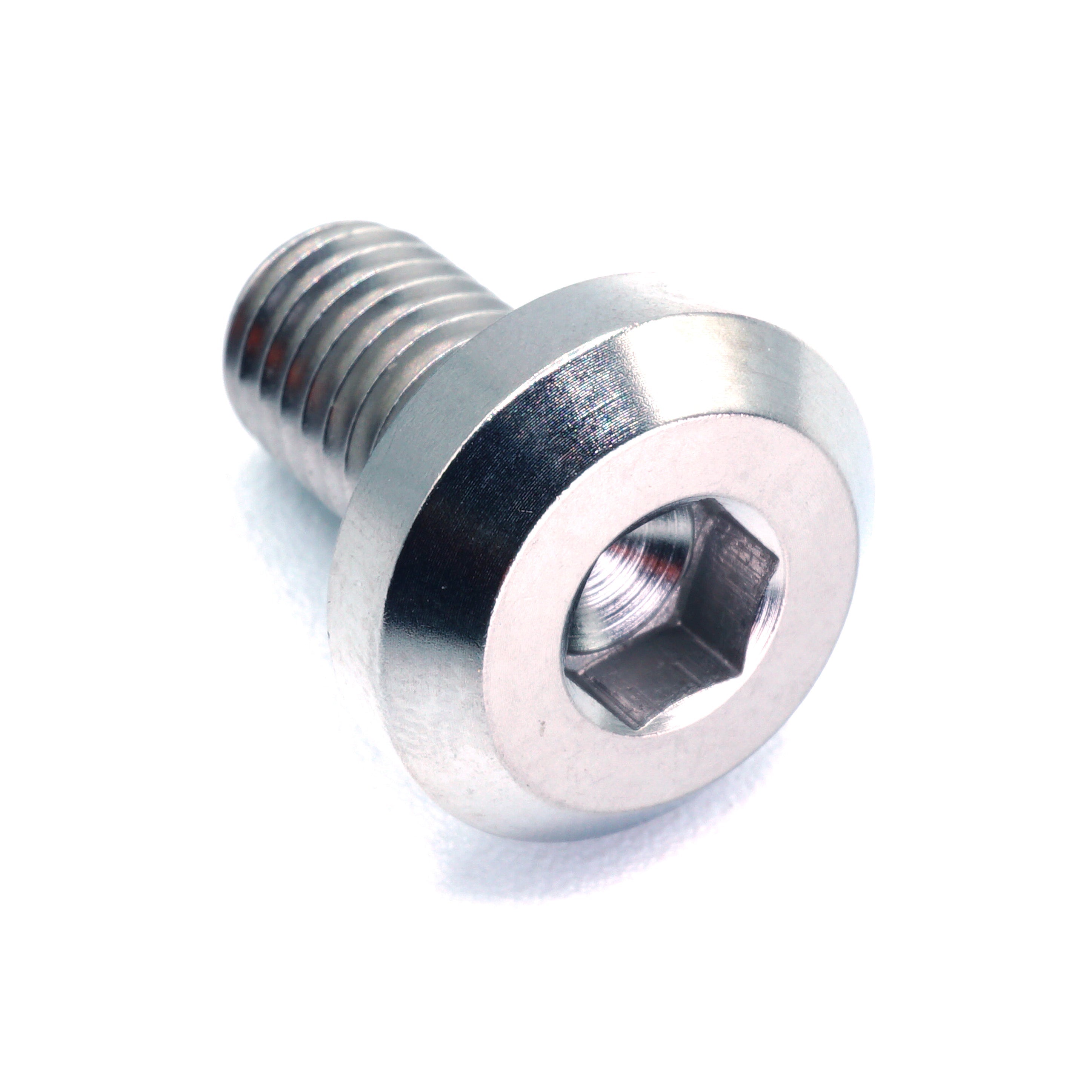 M8 x 1.25 x 15mm titanium motor head bolt in polished finish