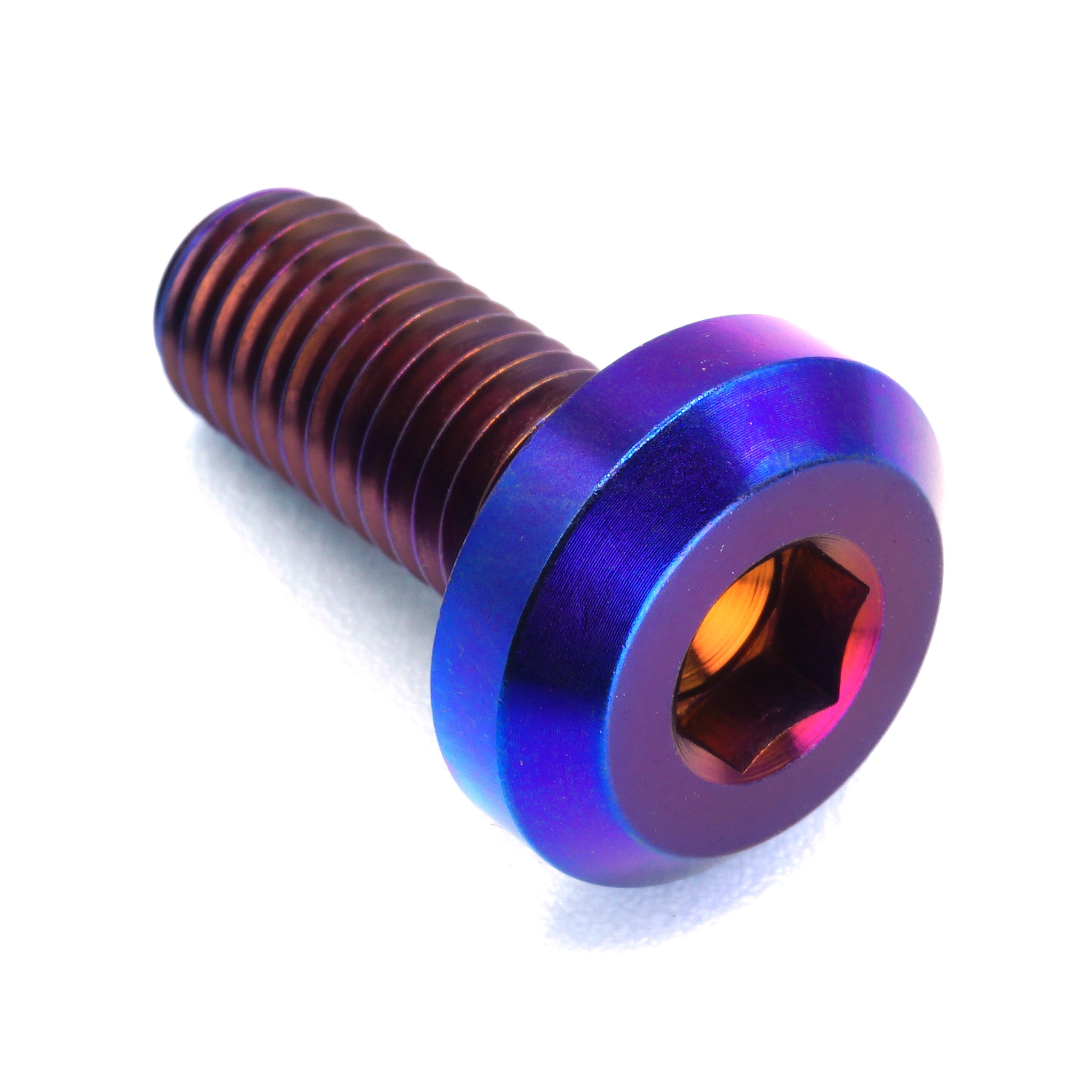 M8 x 1.25 x 20mm Titanium Motor Head Bolt in polished finish