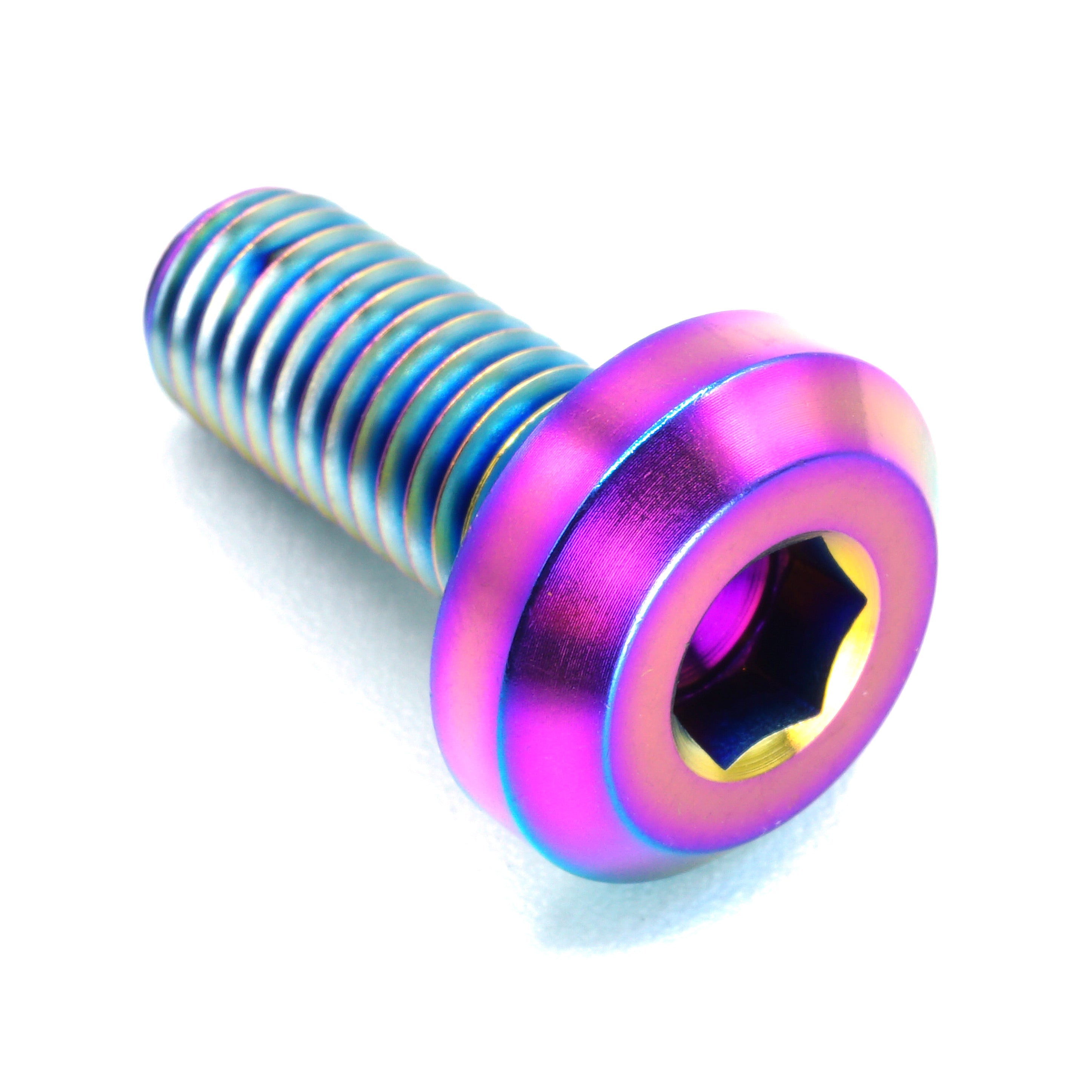 M8 x 1.25 x 20mm Titanium Motor Head Bolt in polished finish