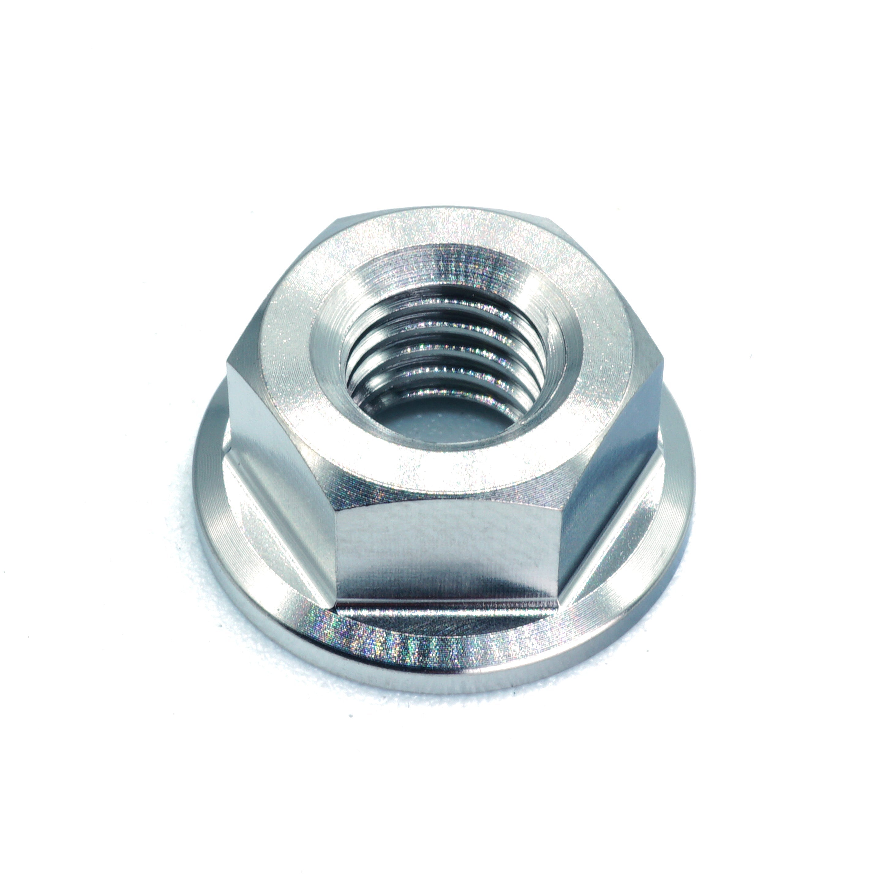 M8 x 1.25 Titanium Nut in various colors including polished and black finishes