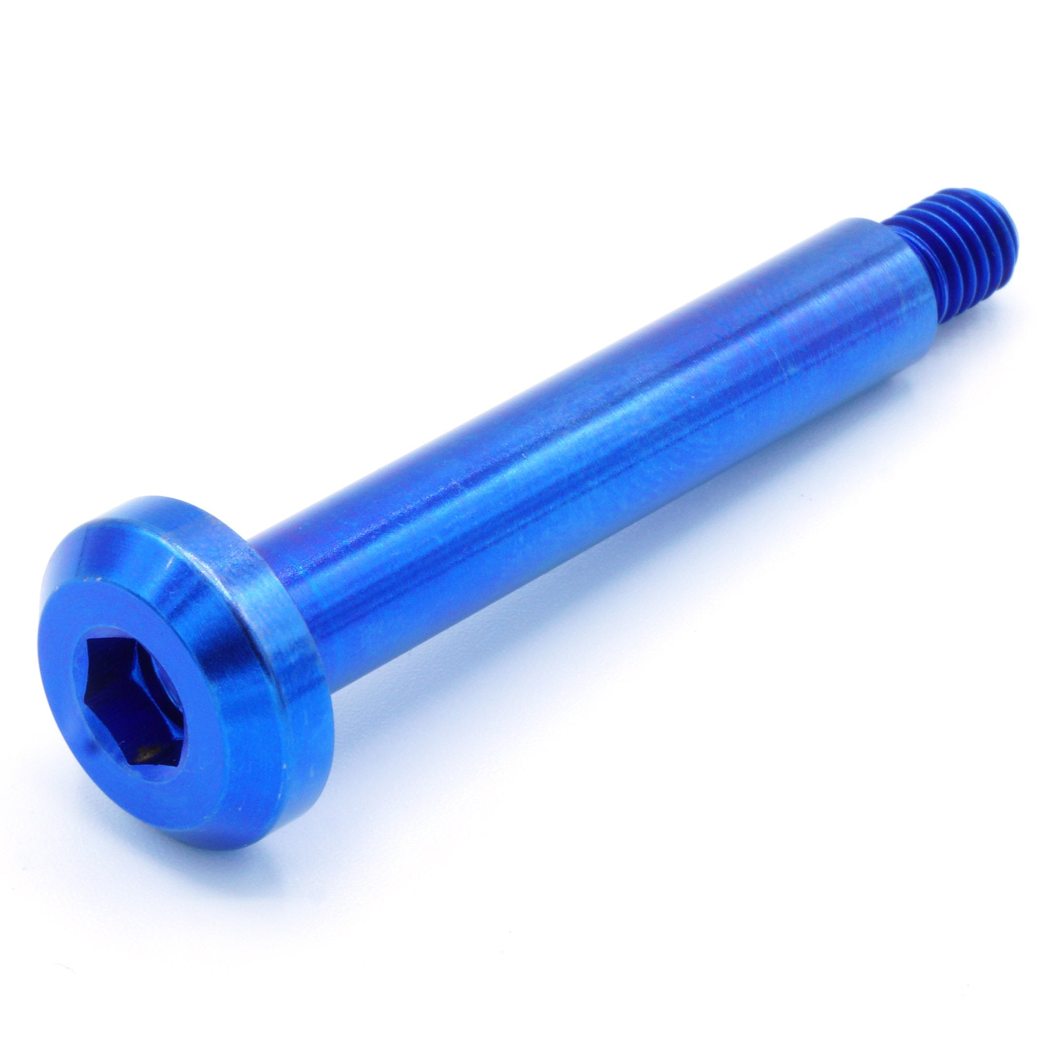 M6 x 1.00 x 53mm Titanium Motor Head Shoulder Bolt in various finishes