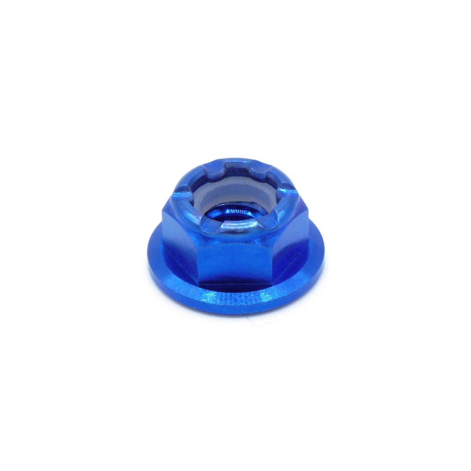M6 x 1.00 Titanium Nyloc Nut in polished finish