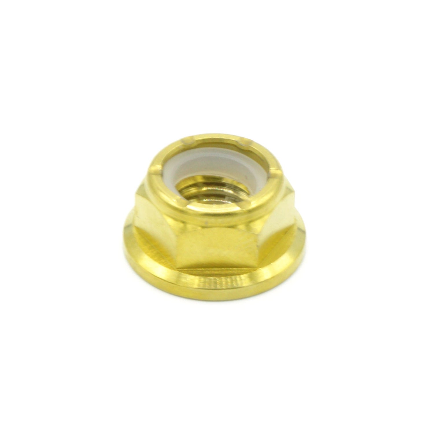 M8 x 1.25 Titanium Nyloc Nut in polished finish