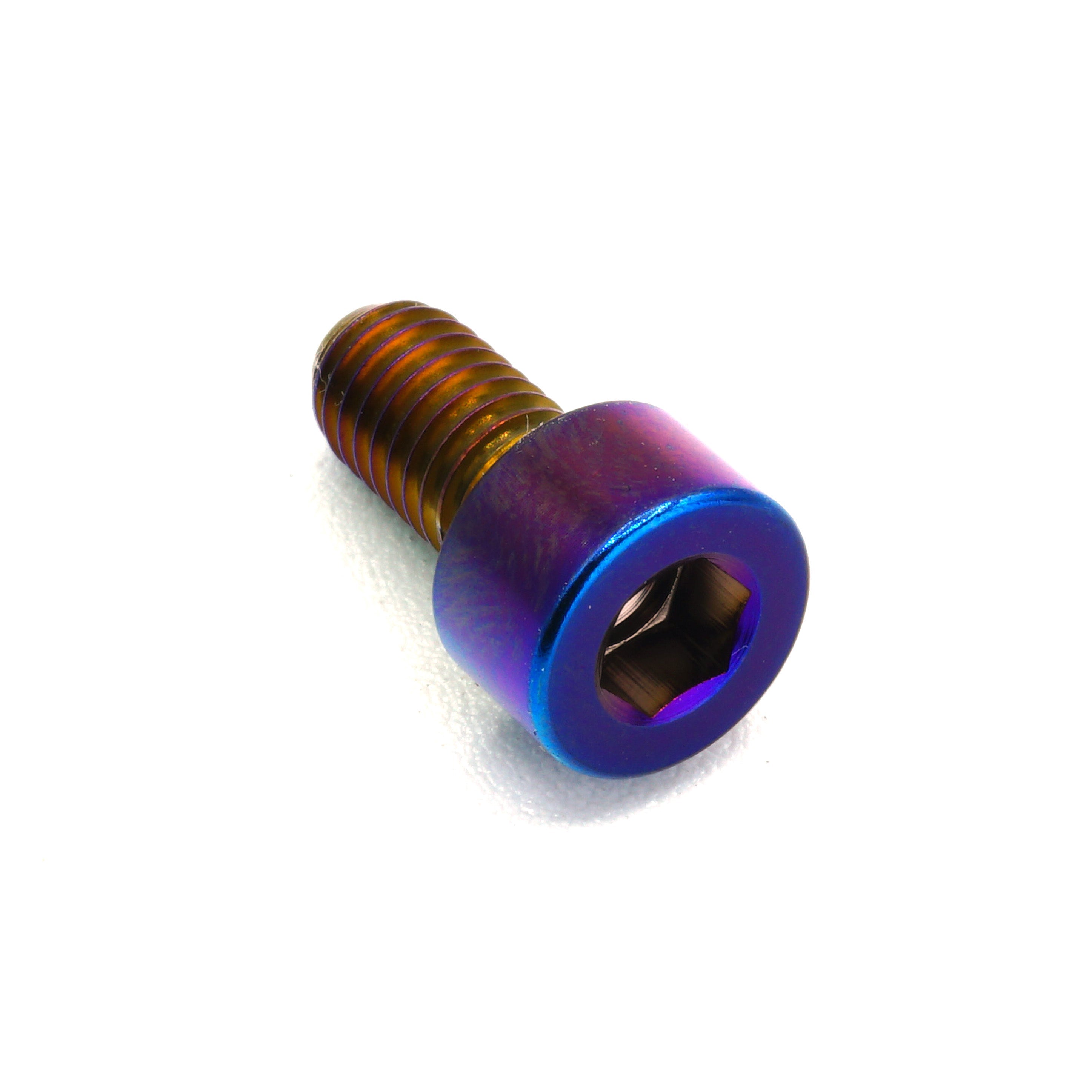 M5 x .8 x 10mm titanium socket cap bolt in polished finish