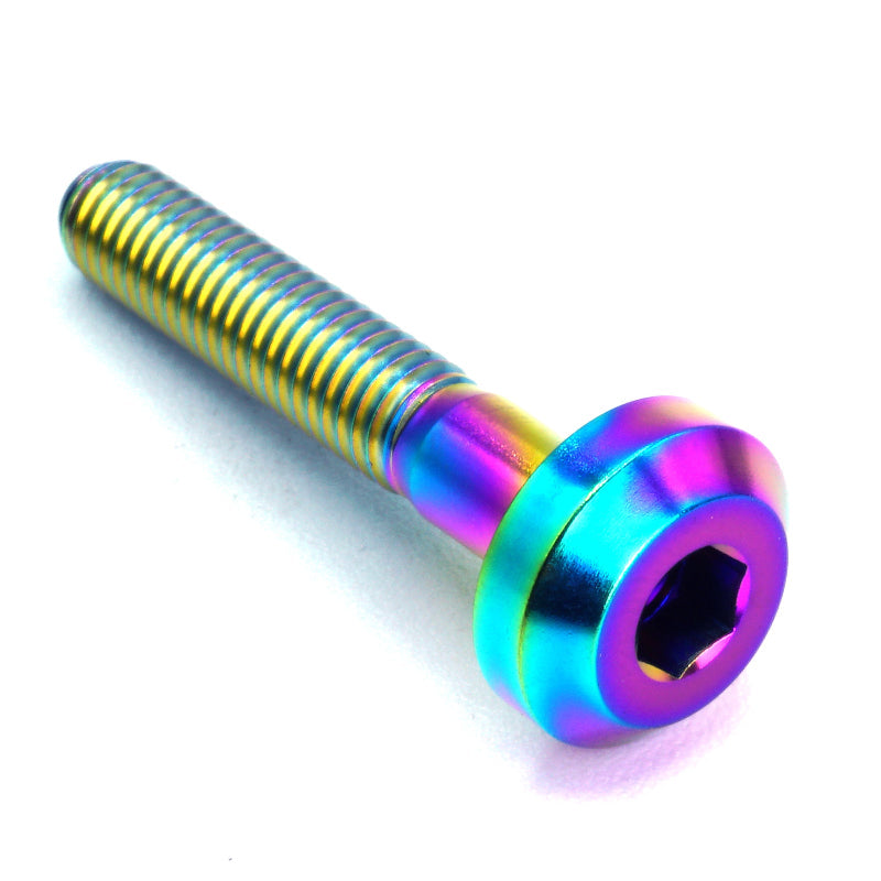 M6 x 1.00 x 35mm Titanium Motor Head Bolt in polished finish