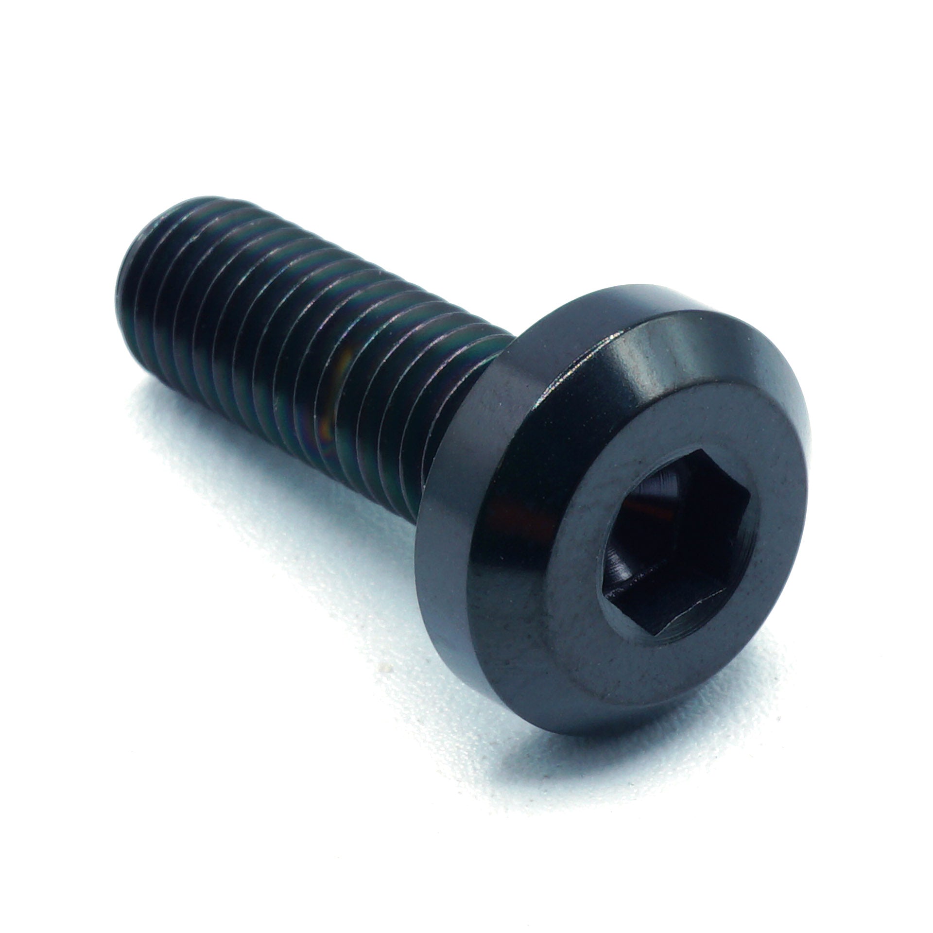 M8 x 1.25 x 25mm titanium motor head bolt in polished finish