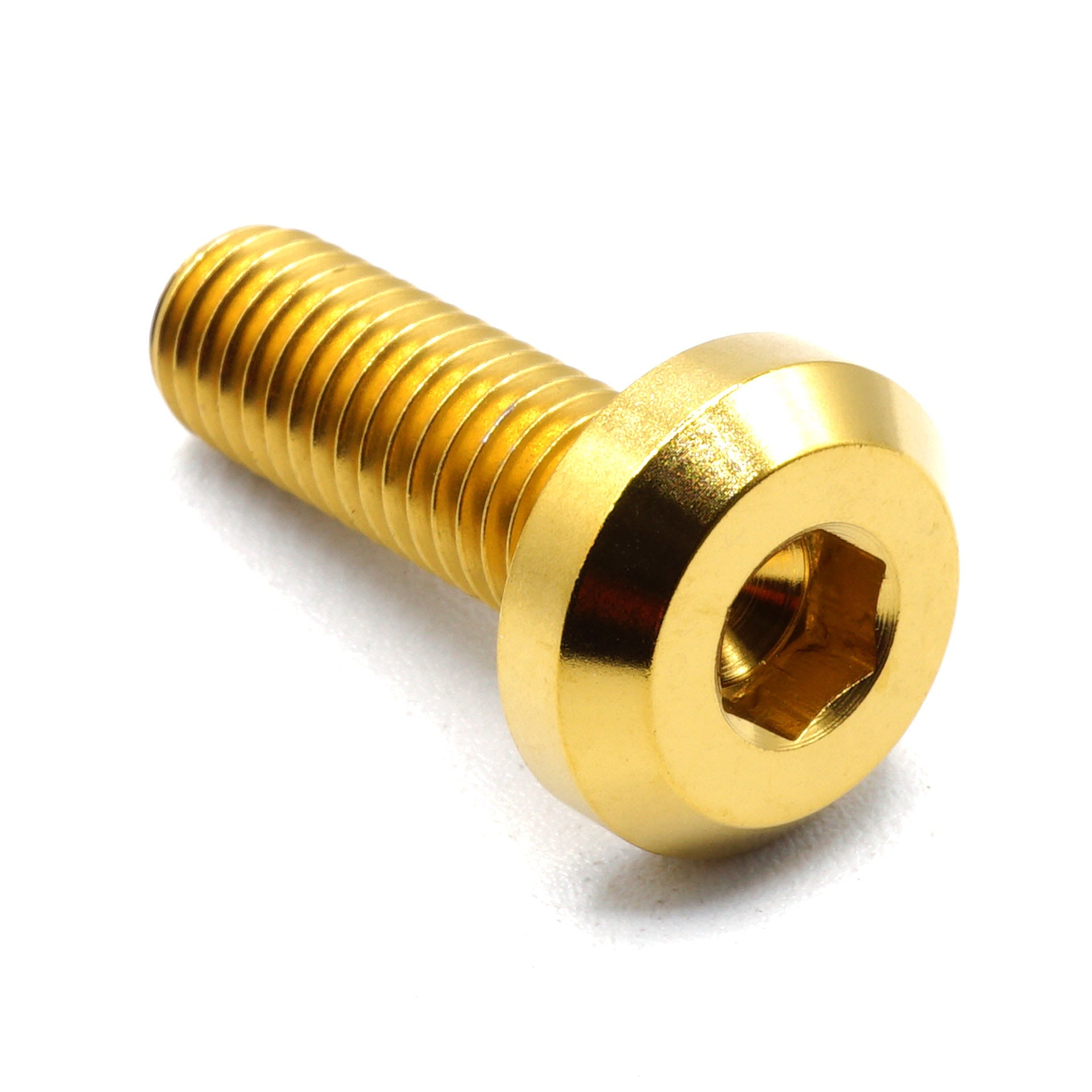 M8 x 1.25 x 25mm titanium motor head bolt in polished finish
