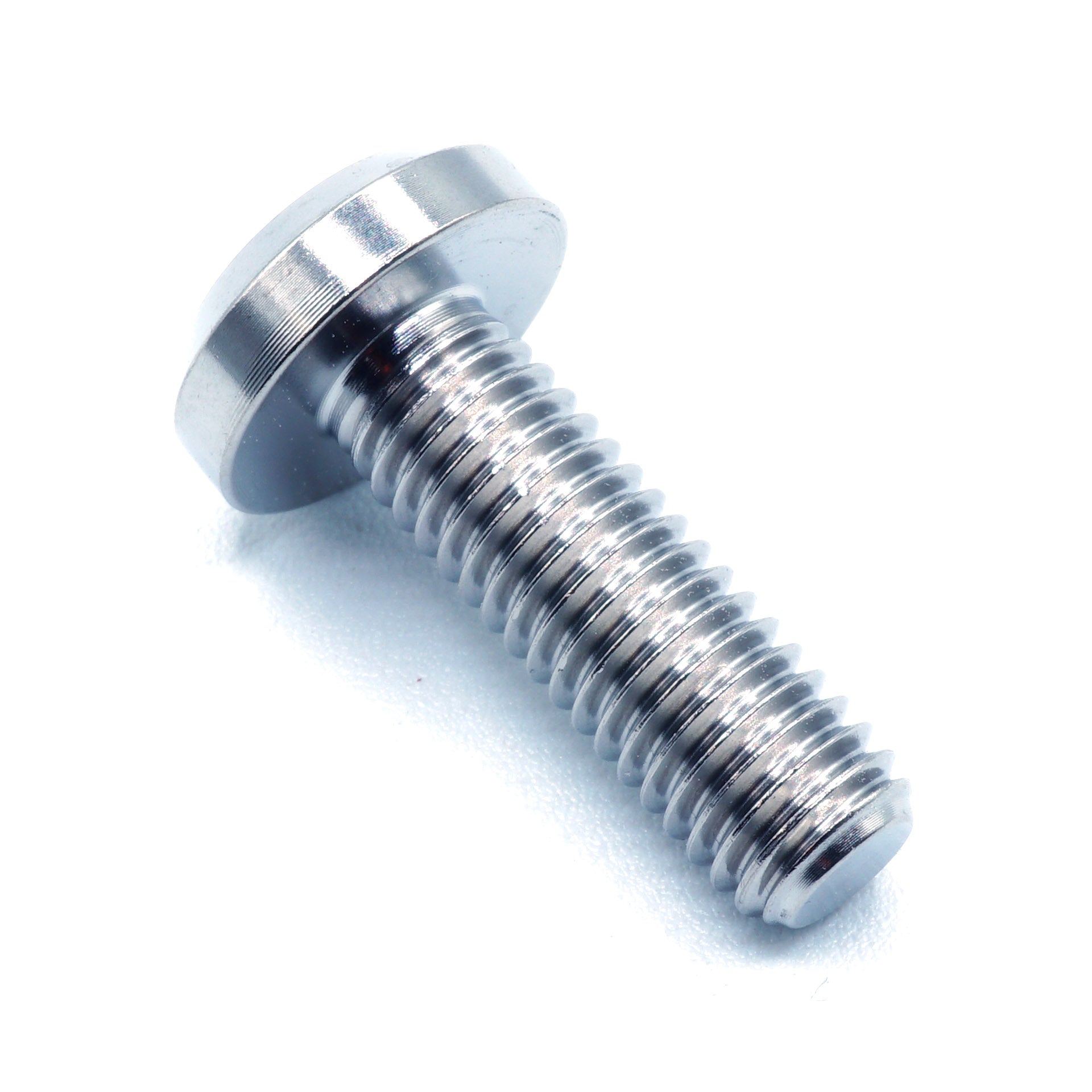 M8 x 1.25 x 25mm titanium motor head bolt in polished finish