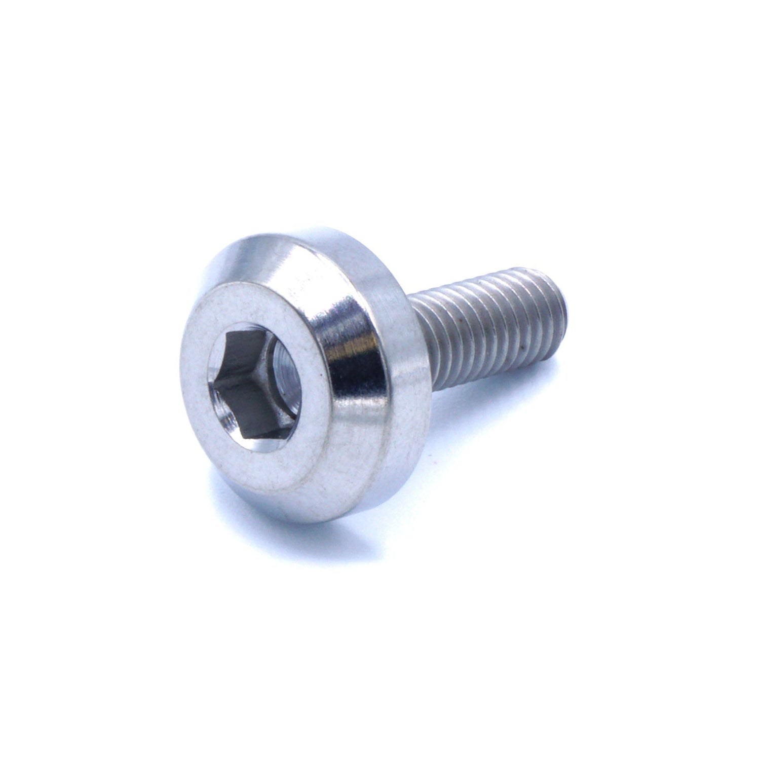 M5 x .8 x 15mm titanium motor head bolt in polished finish