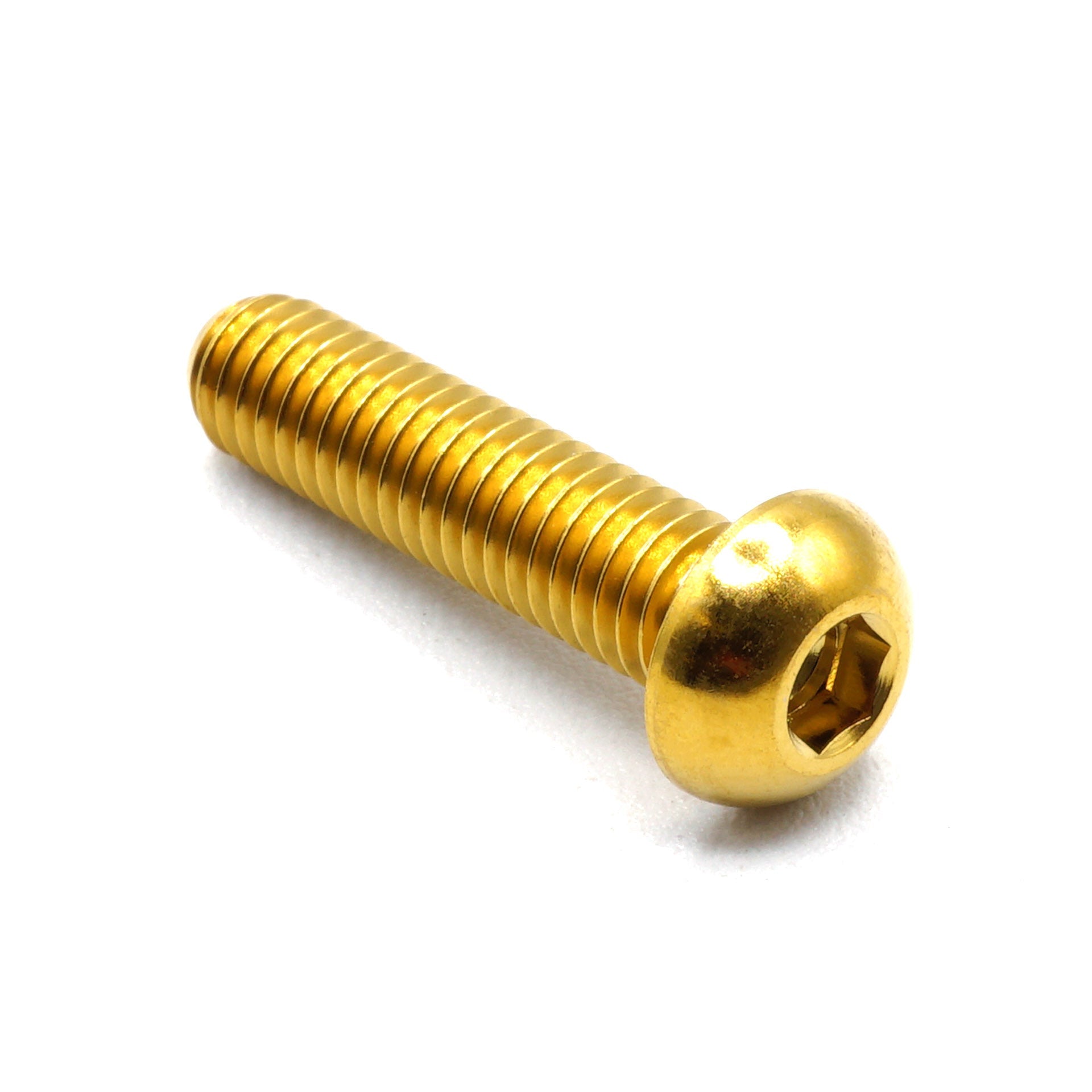 M6 x 1.00 x 25mm Titanium Button Head Bolt in polished finish