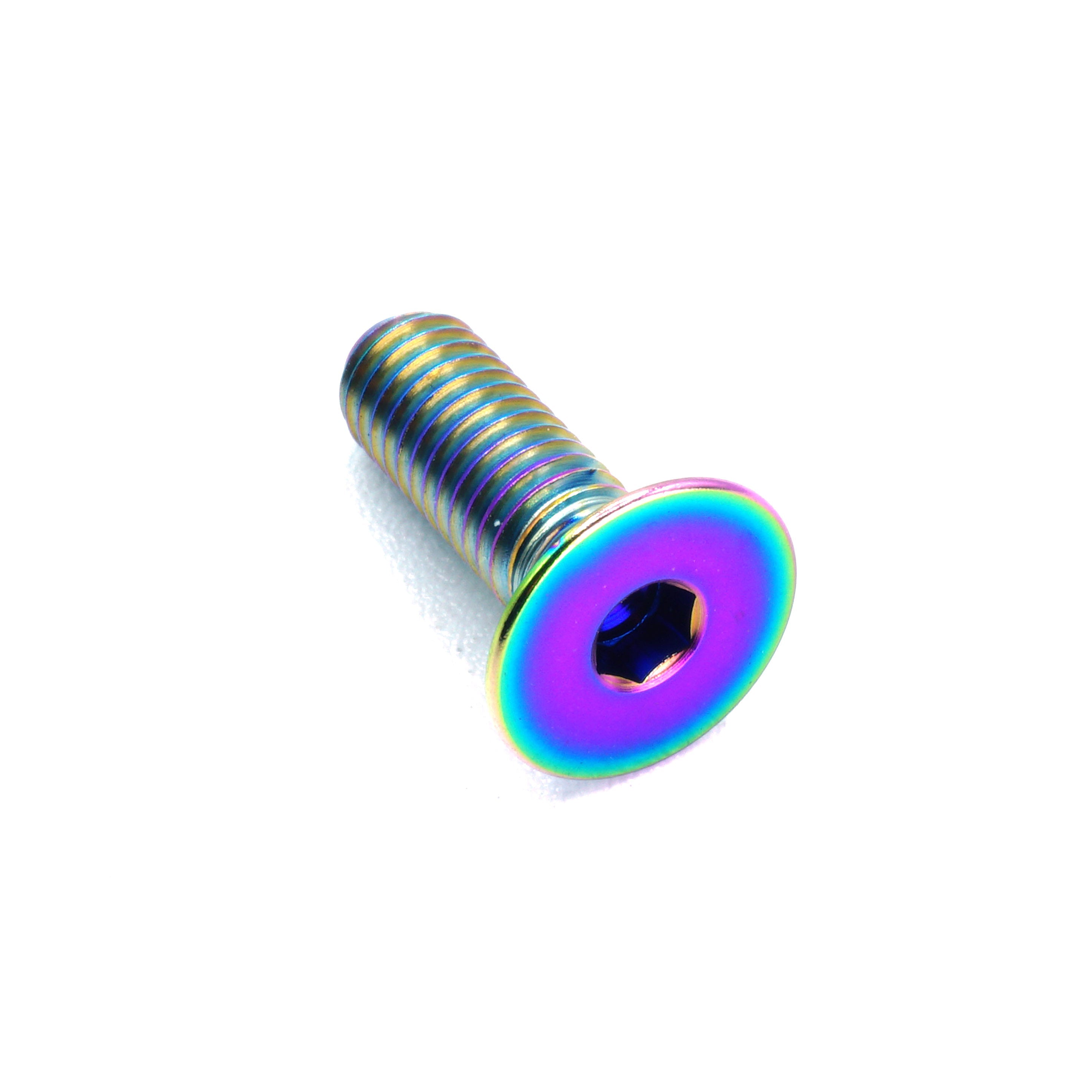 M5 x .8 x 15mm titanium countersunk bolt in polished finish