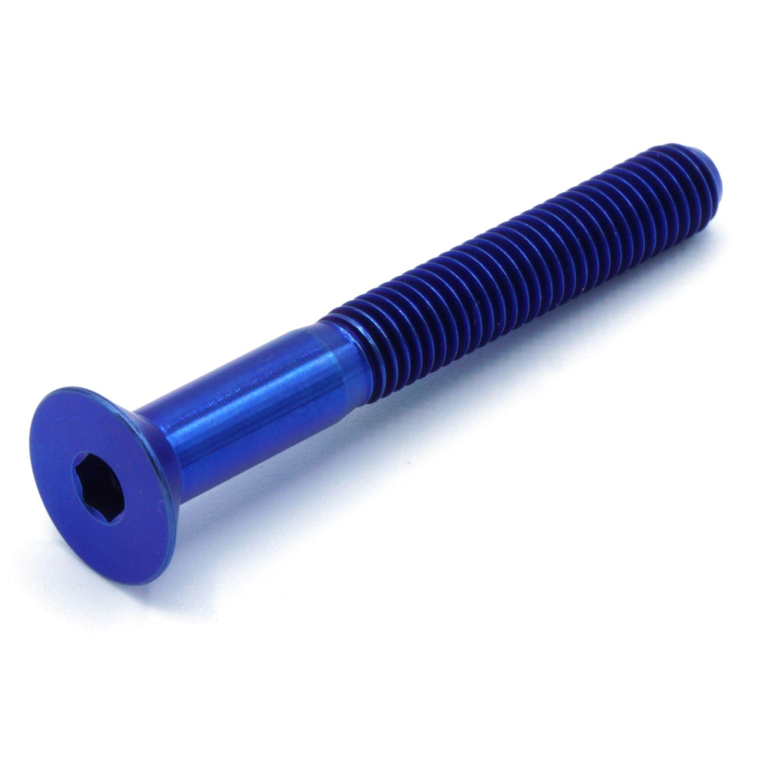 M5 x .8 x 40mm titanium countersunk bolt in polished finish