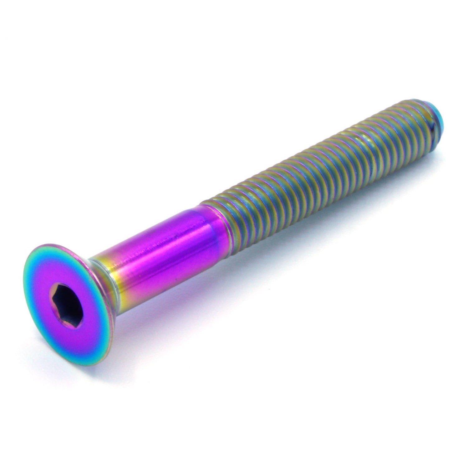 M5 x .8 x 40mm titanium countersunk bolt in polished finish