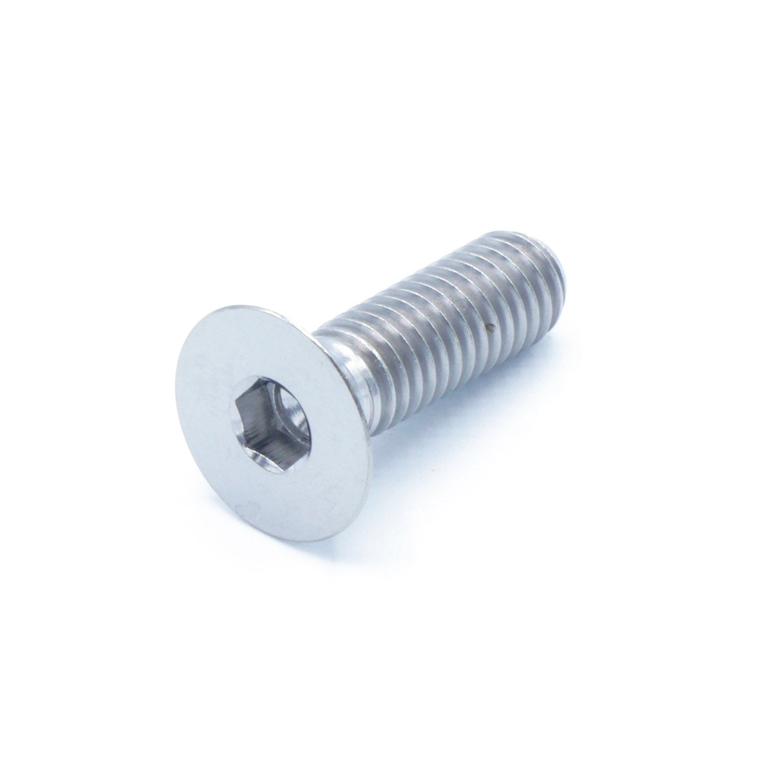 M6 x 1.00 x 20mm titanium countersunk bolt in polished finish