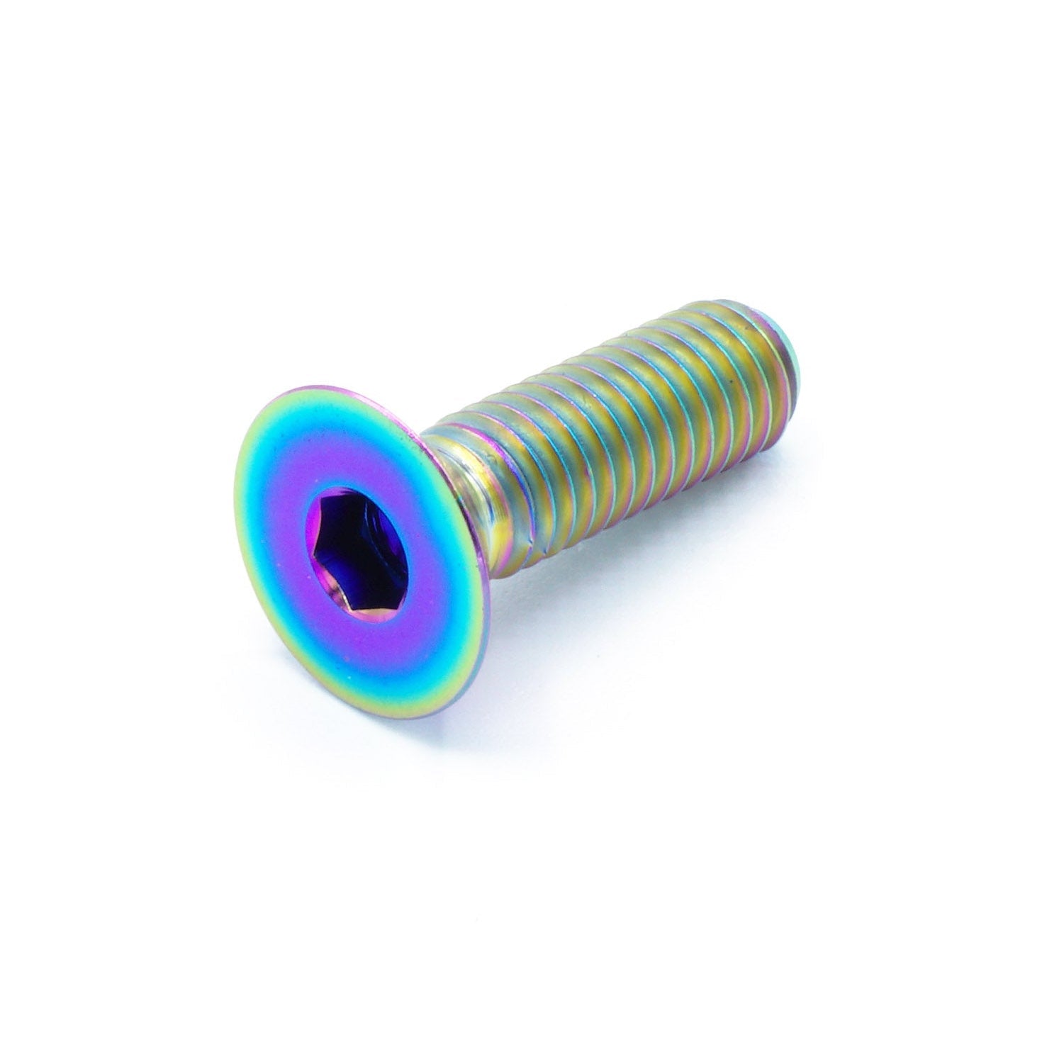 M6 x 1.00 x 20mm titanium countersunk bolt in polished finish
