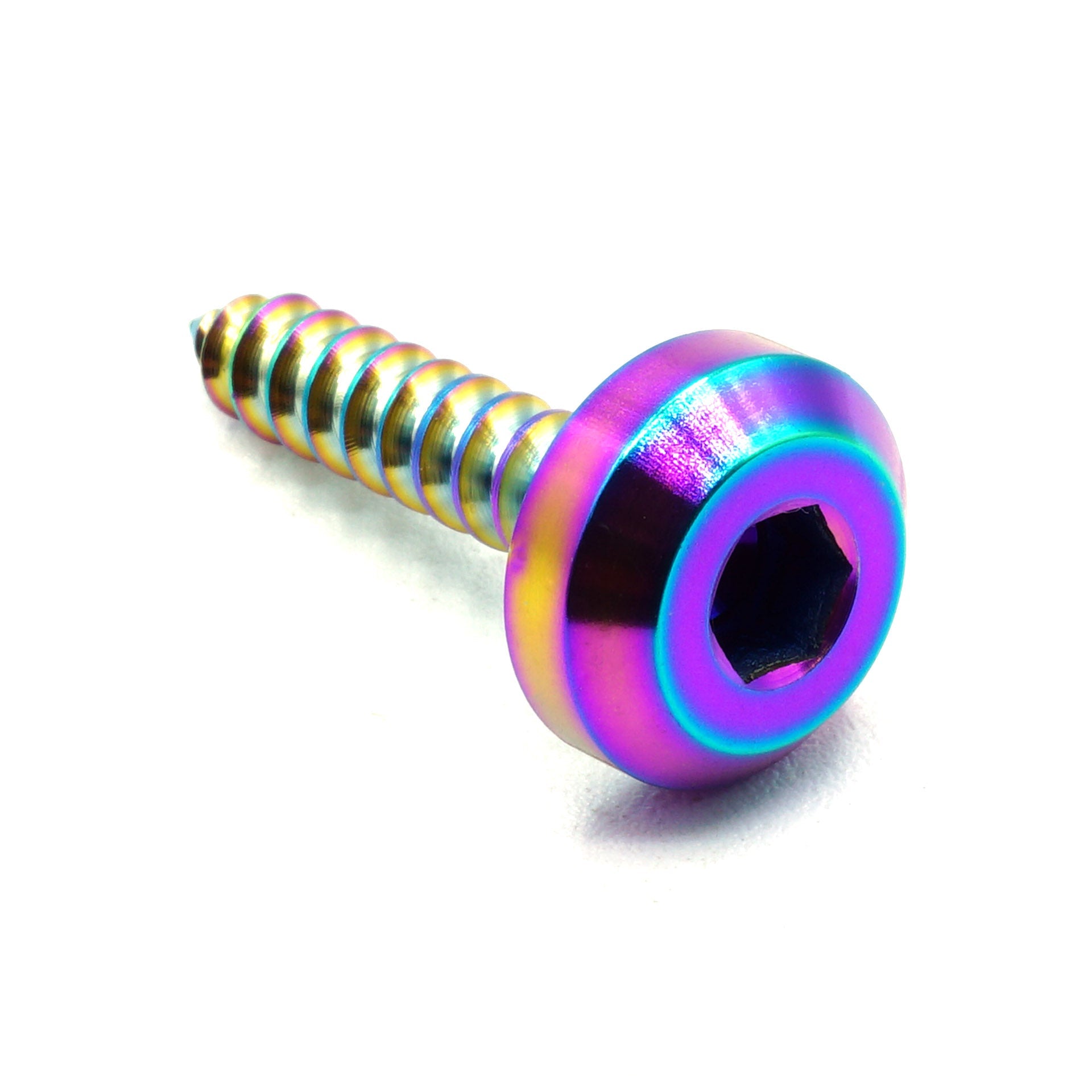 M5 x 2.0 x 25mm titanium motor head screw in polished finish