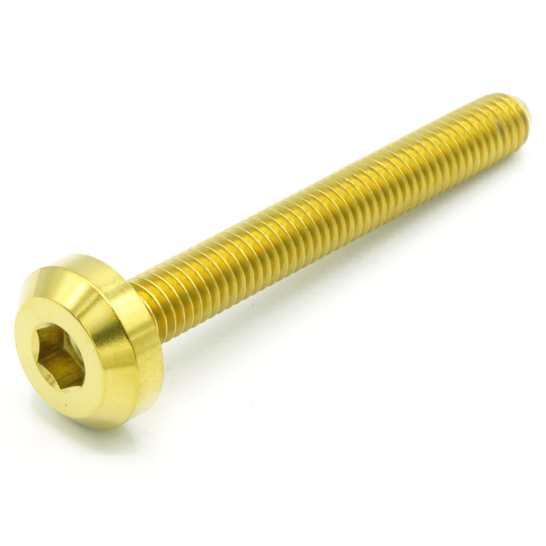 M6 x 1.00 x 50mm Titanium Motor Head Bolt in various finishes