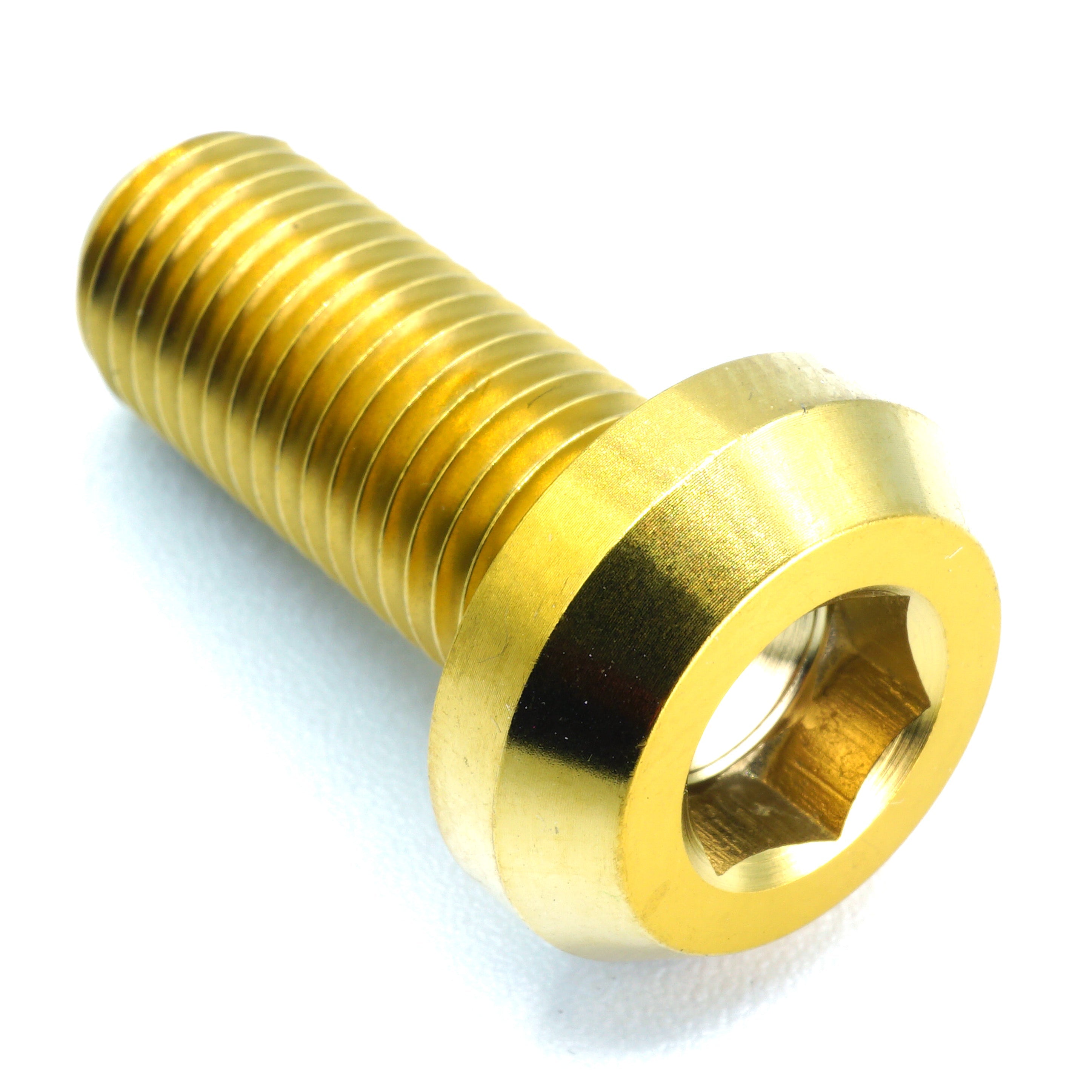 M10 x 1.50 x 25mm titanium motor head bolt in polished finish