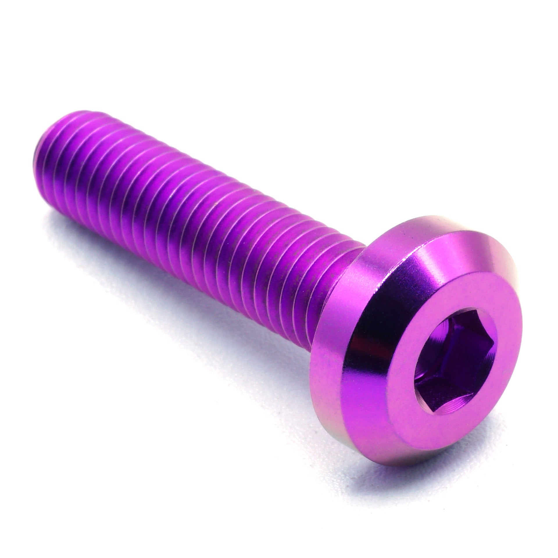 M8 x 1.25 x 35mm titanium motor head bolt in polished finish
