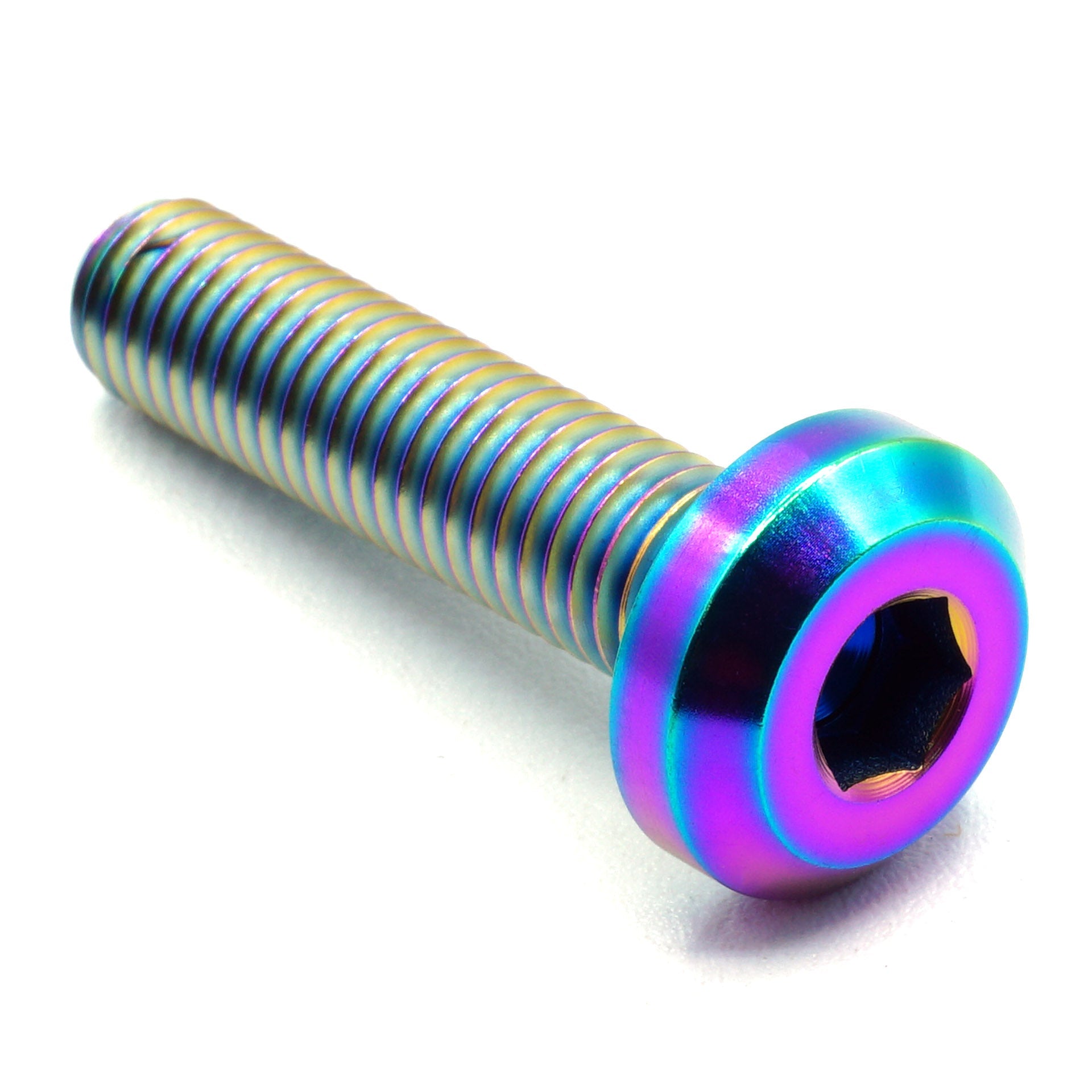 M8 x 1.25 x 35mm titanium motor head bolt in polished finish