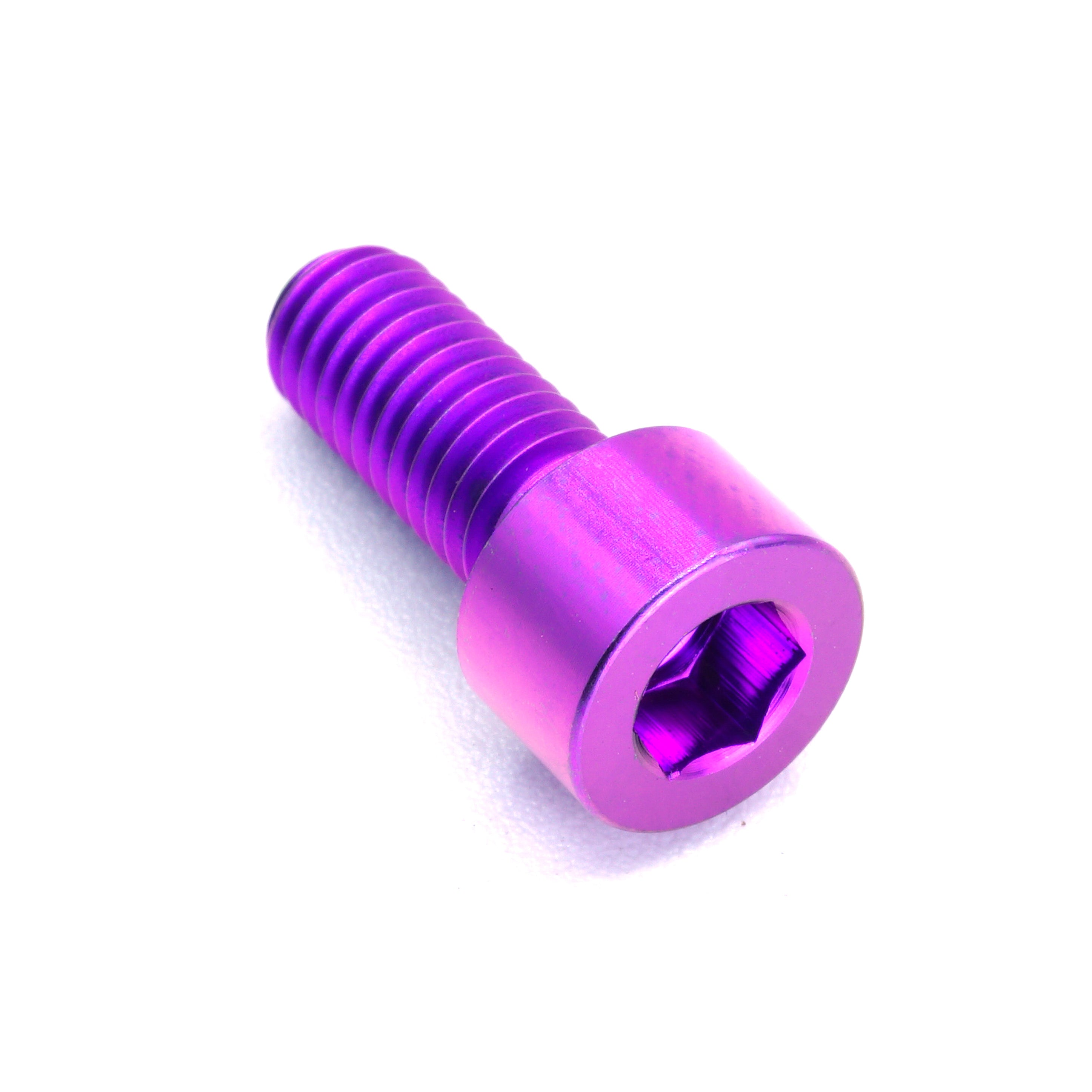 M6 x 1.00 x 25mm titanium socket cap bolt in polished finish