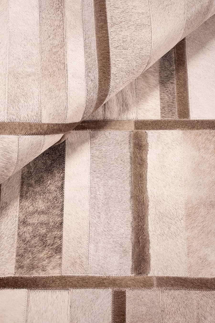 Intersection – Custom Cowhide & Shearling Rug by Homelosophy