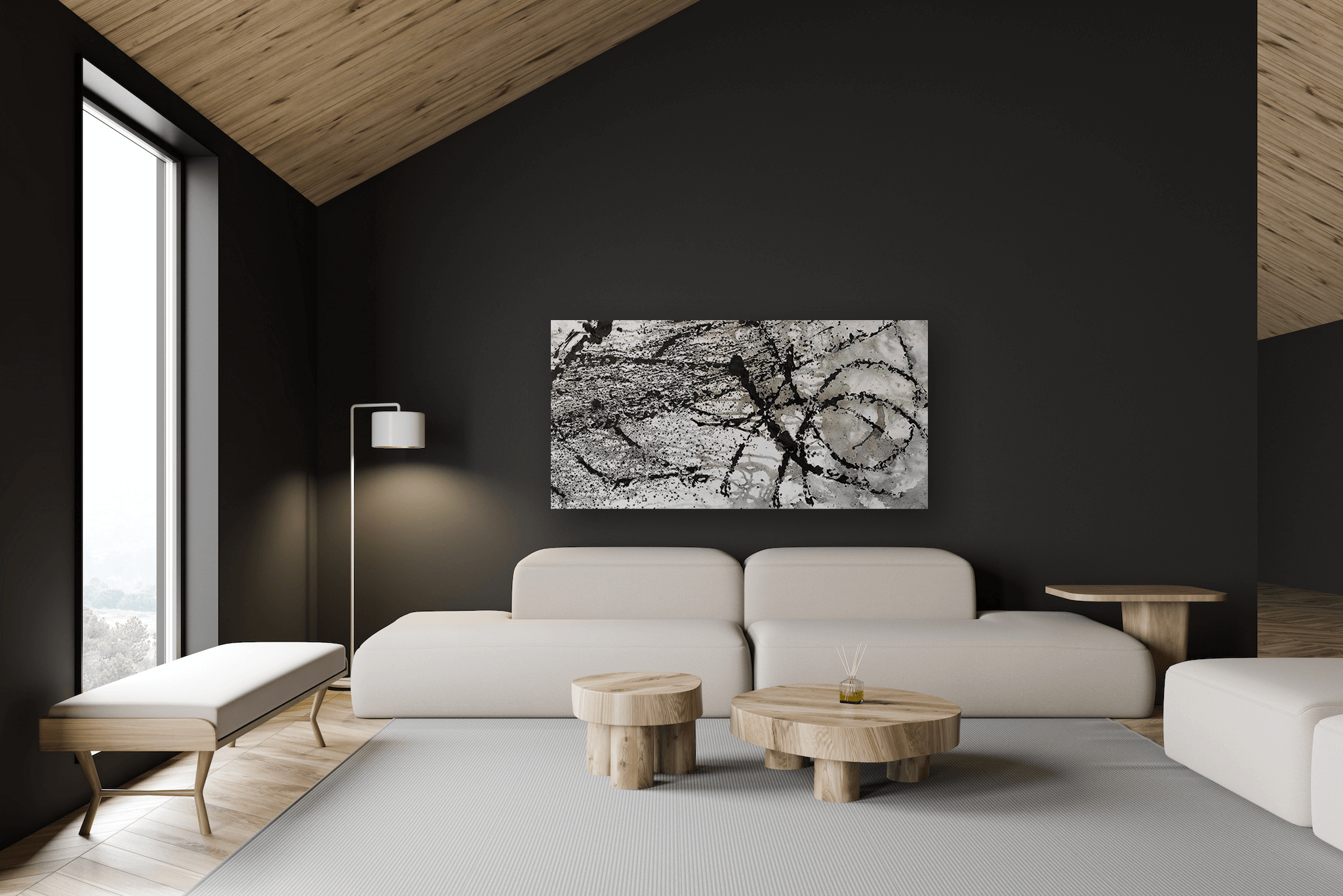 Ink Wax Paint III 30x60 Artist Enhanced Canvas Print