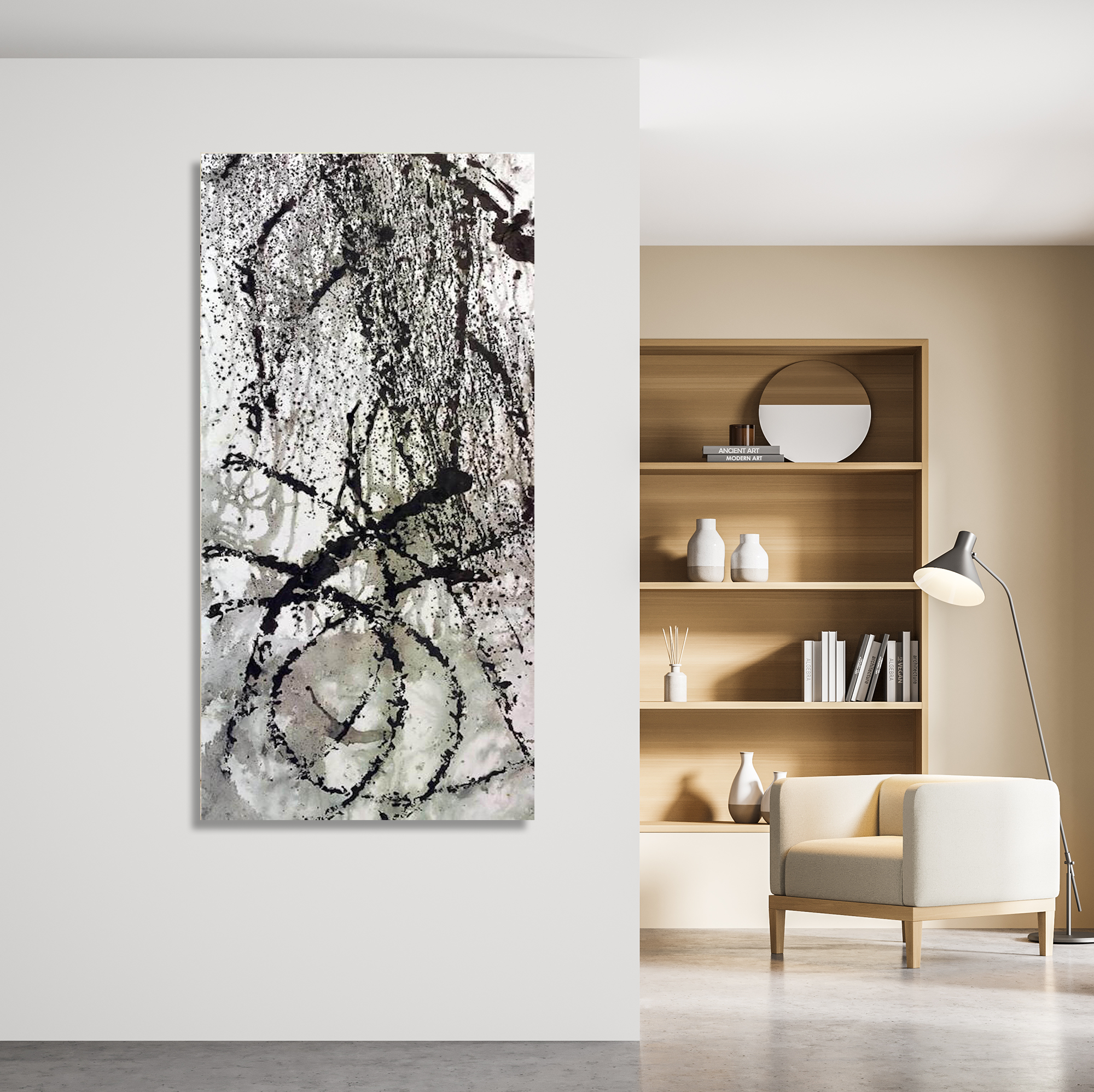 Ink Wax Paint III 30x60 Artist Enhanced Canvas Print