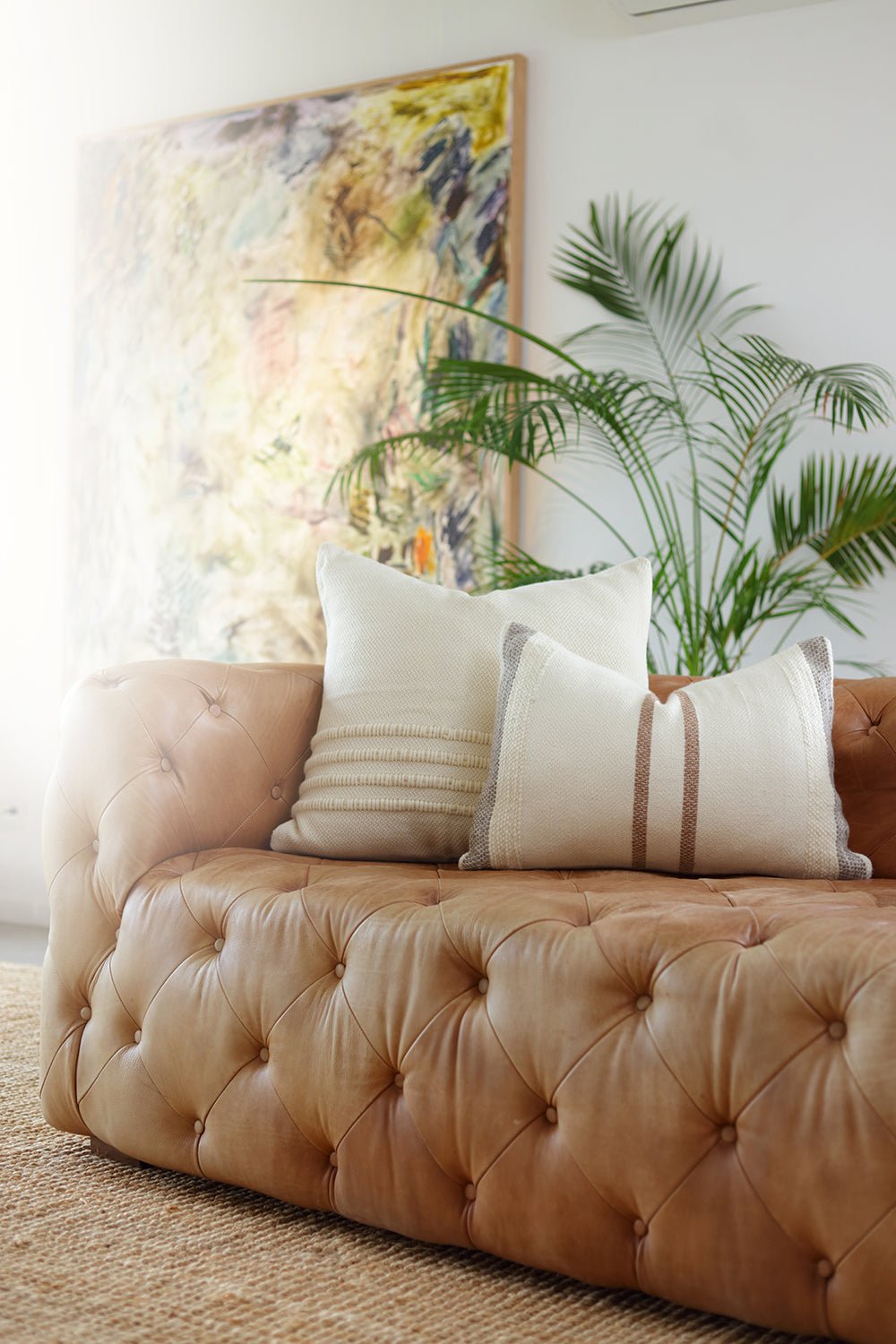 Ivory Handwoven Pillow by Homelosophy