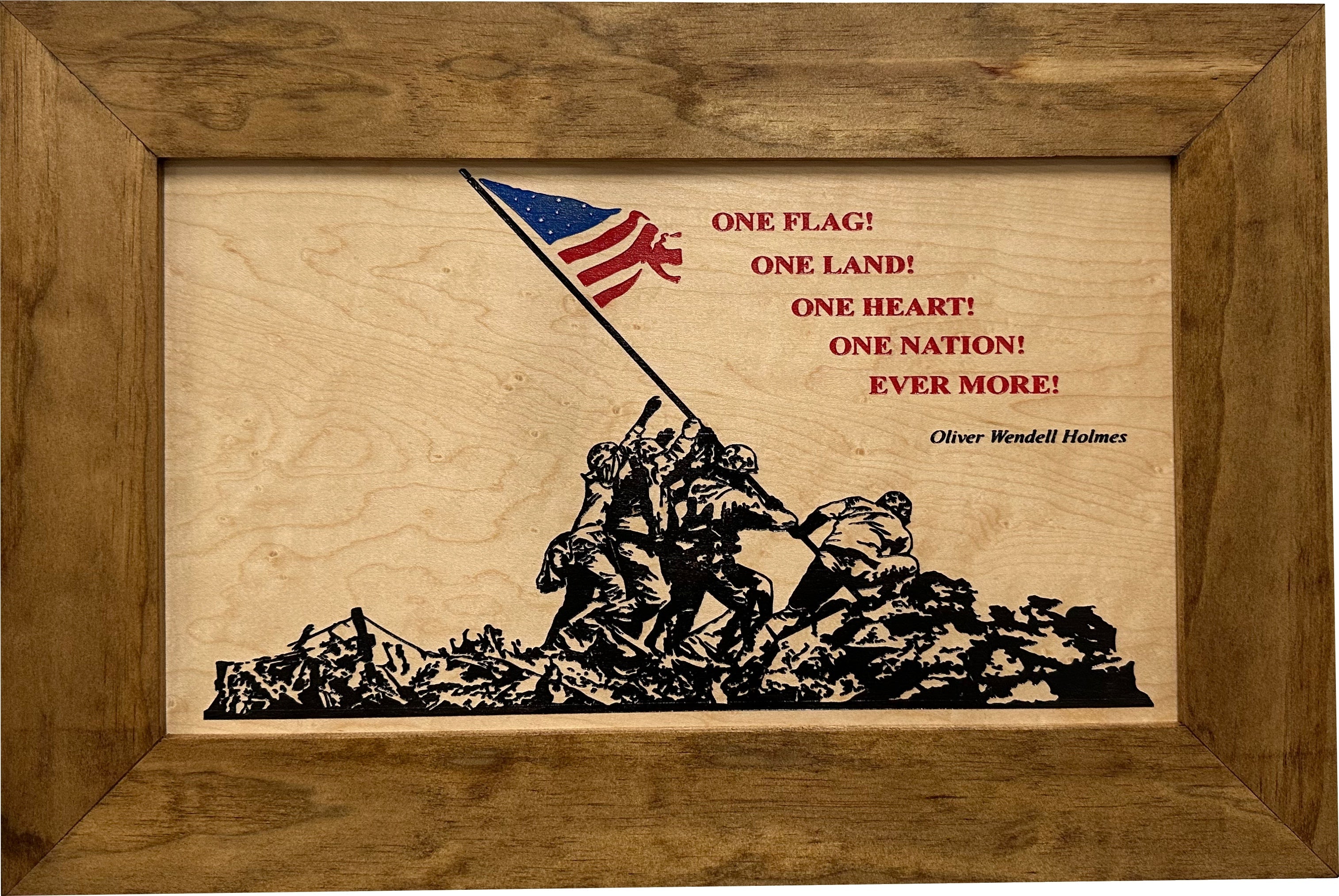 Iwo Jima Flag Raising Decorative Wall-Mounted Secure Gun Cabinet by Bellewood Designs - product image 2 for Resin Society