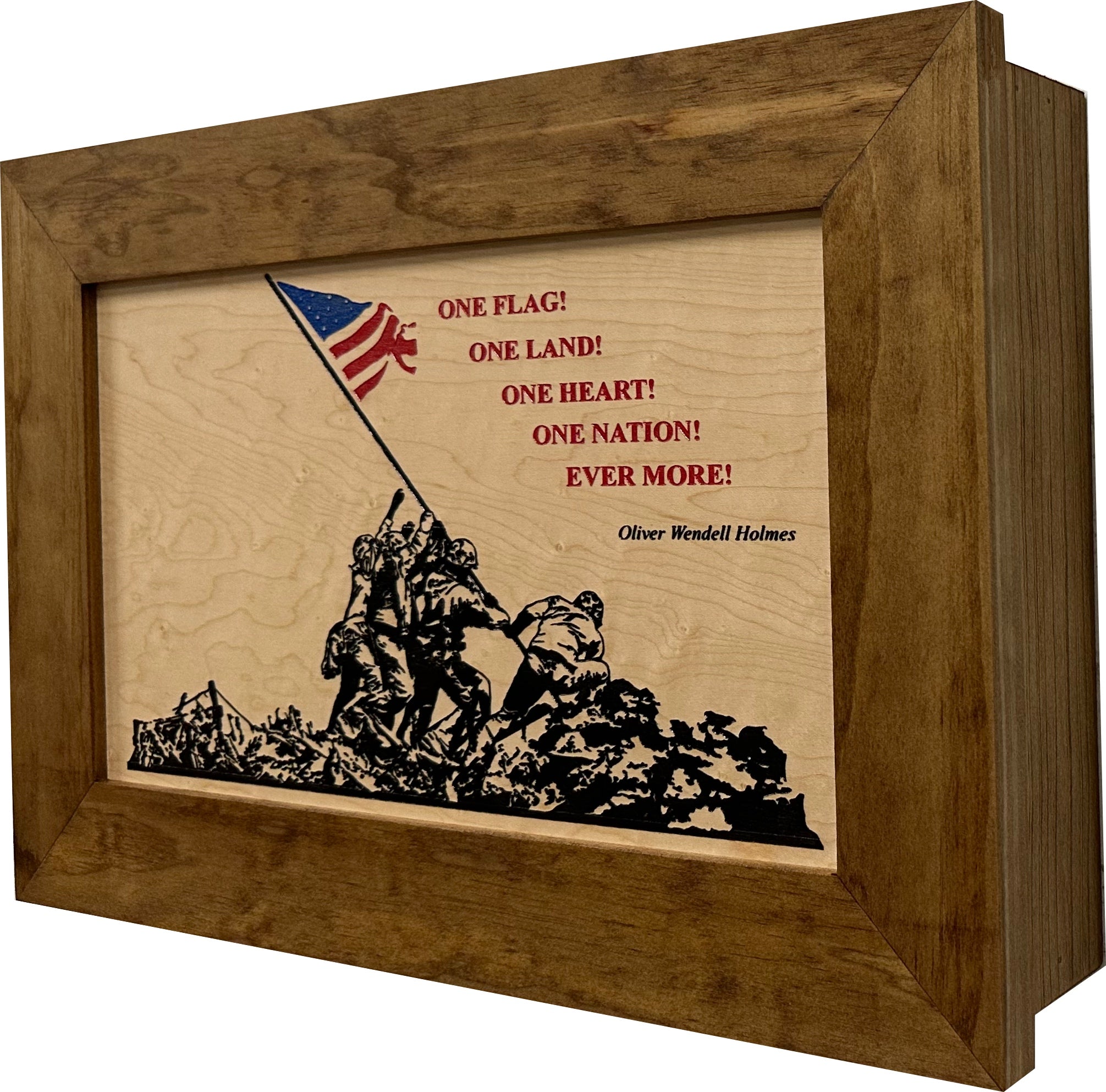Iwo Jima Flag Raising Decorative Wall-Mounted Secure Gun Cabinet by Bellewood Designs - product image 8 for Resin Society