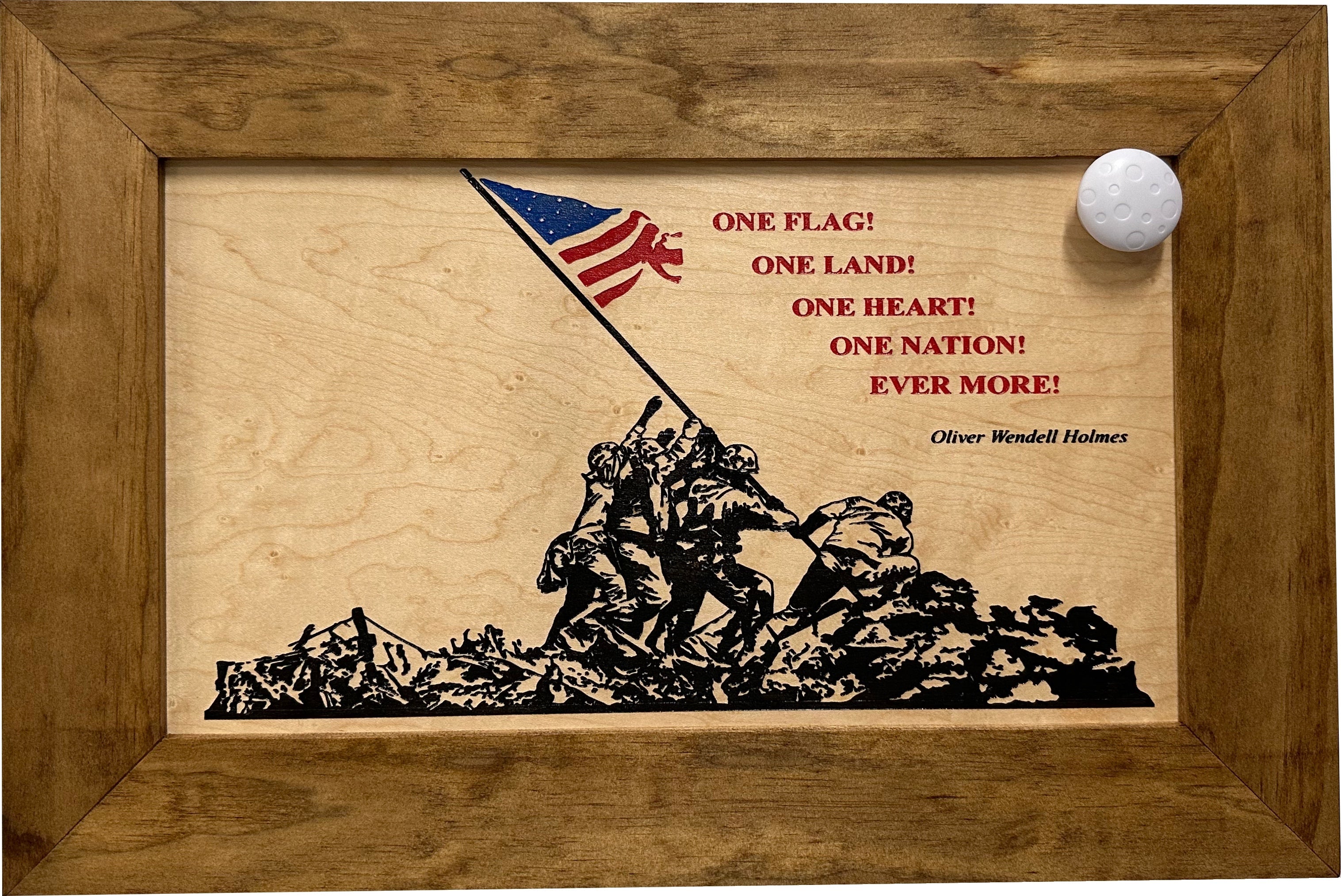 Iwo Jima Flag Raising Decorative Wall-Mounted Secure Gun Cabinet by Bellewood Designs - product image 3 for Resin Society