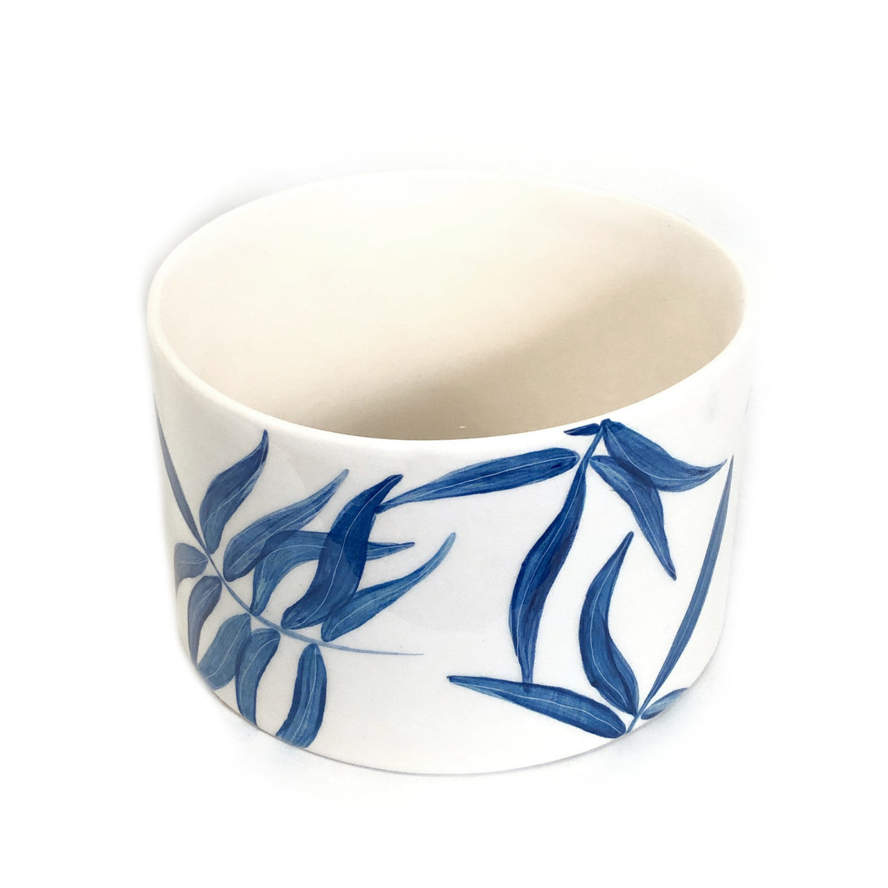 Cylinder Serving Bowl - Blue Floating Leaves by Mbare Ltd - product image 2 for Resin Society