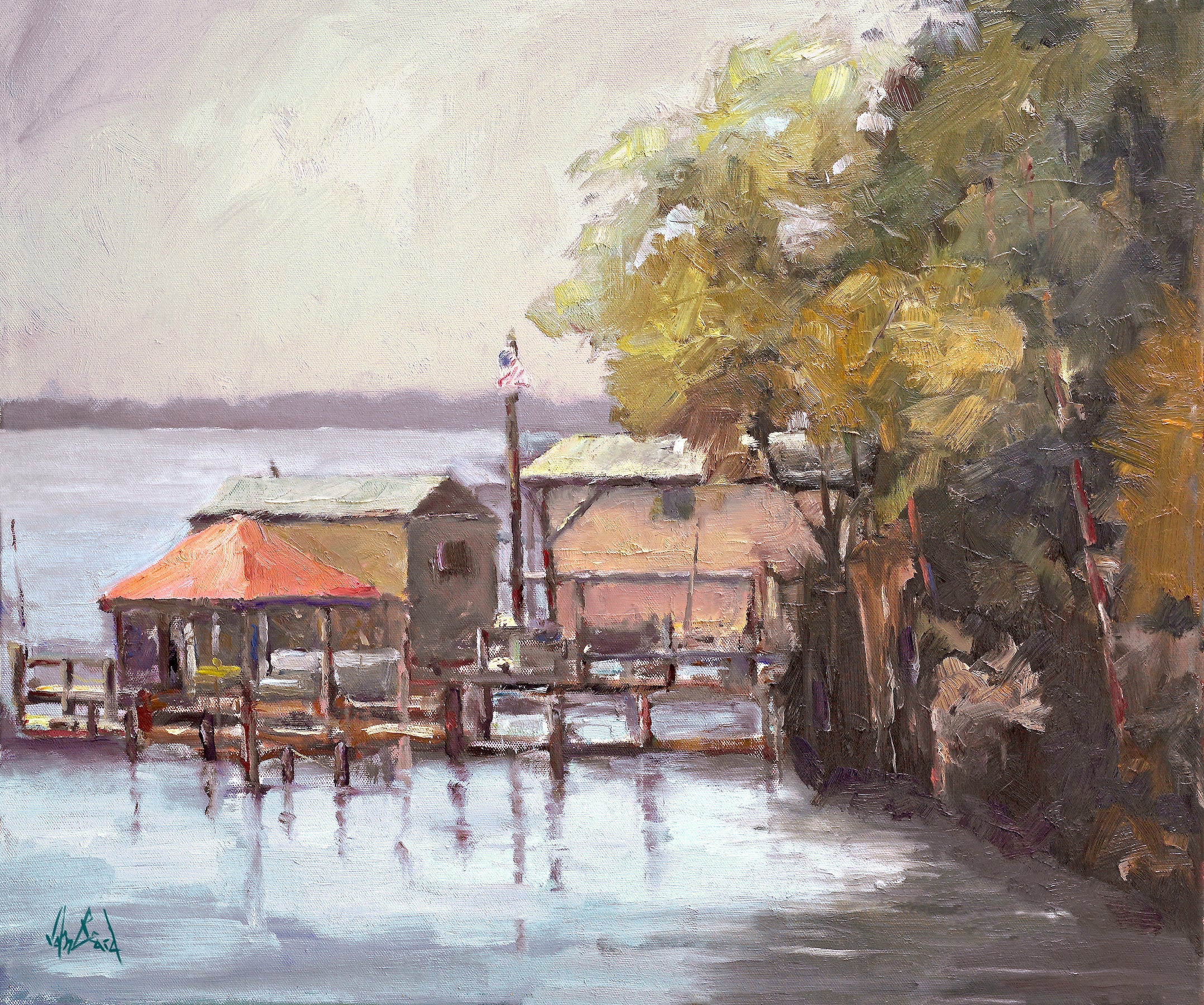 Julington Creek Artist Enhanced Canvas Print by John Beard Collection - main product image for Resin Society