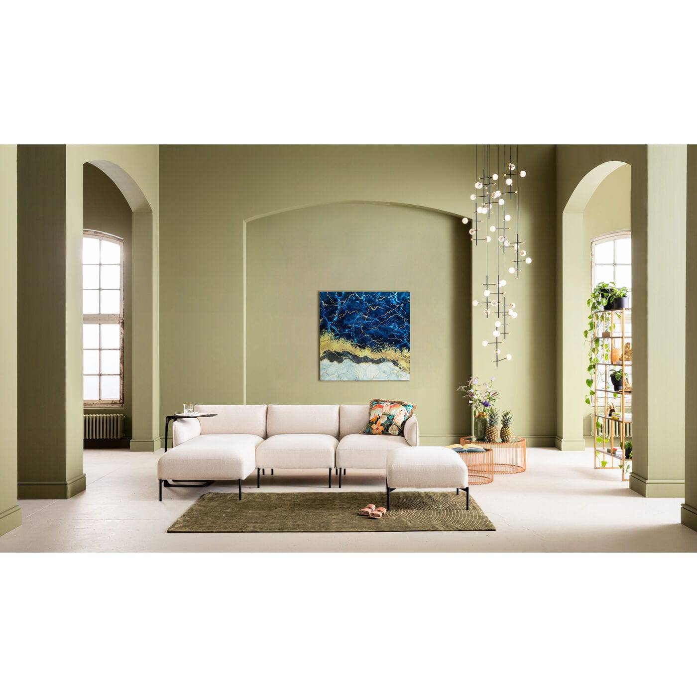 Glass Picture Metallic Ocean 100x100cm